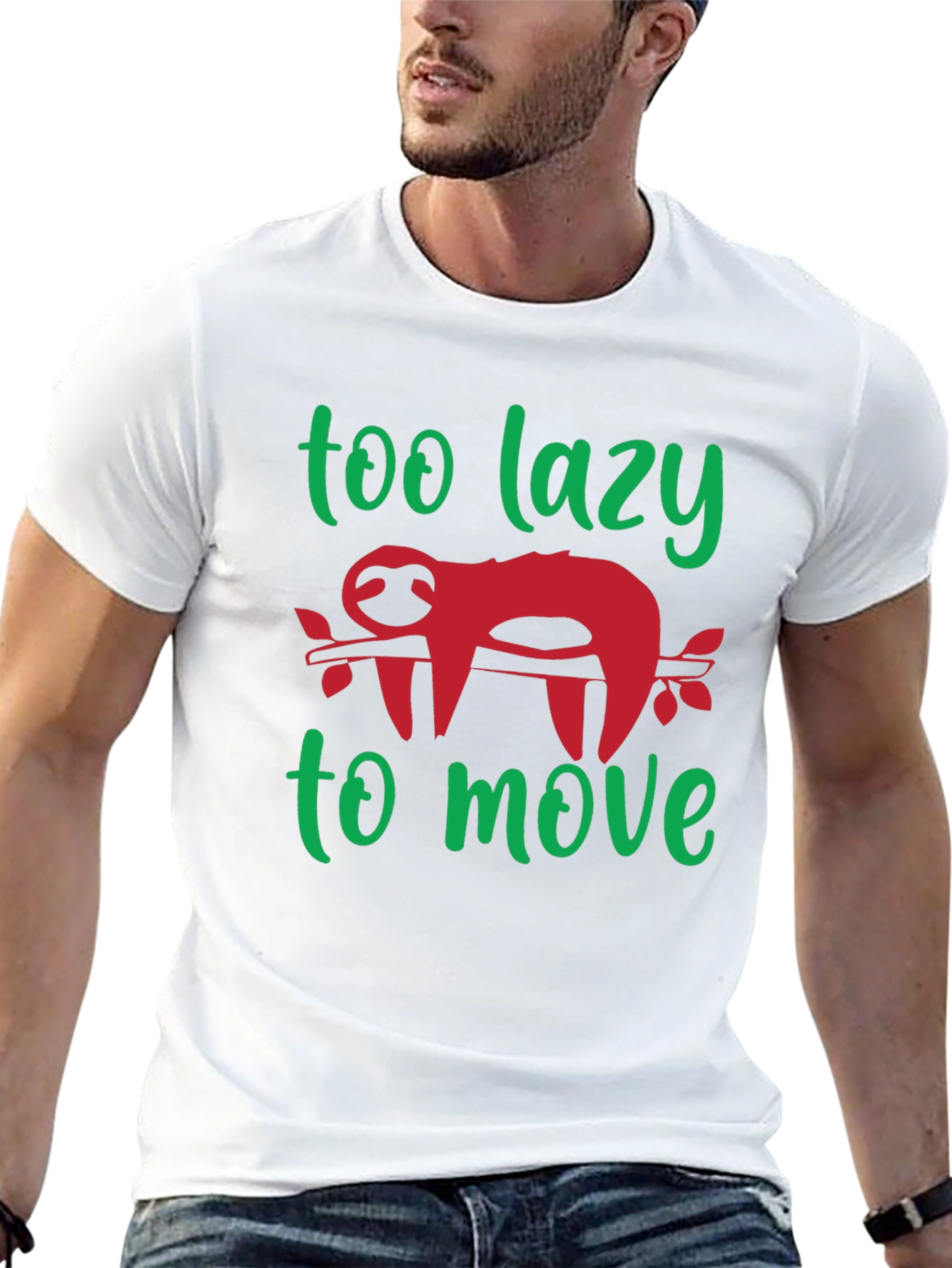 Too Lazy to Move Sloth Graphic Tee