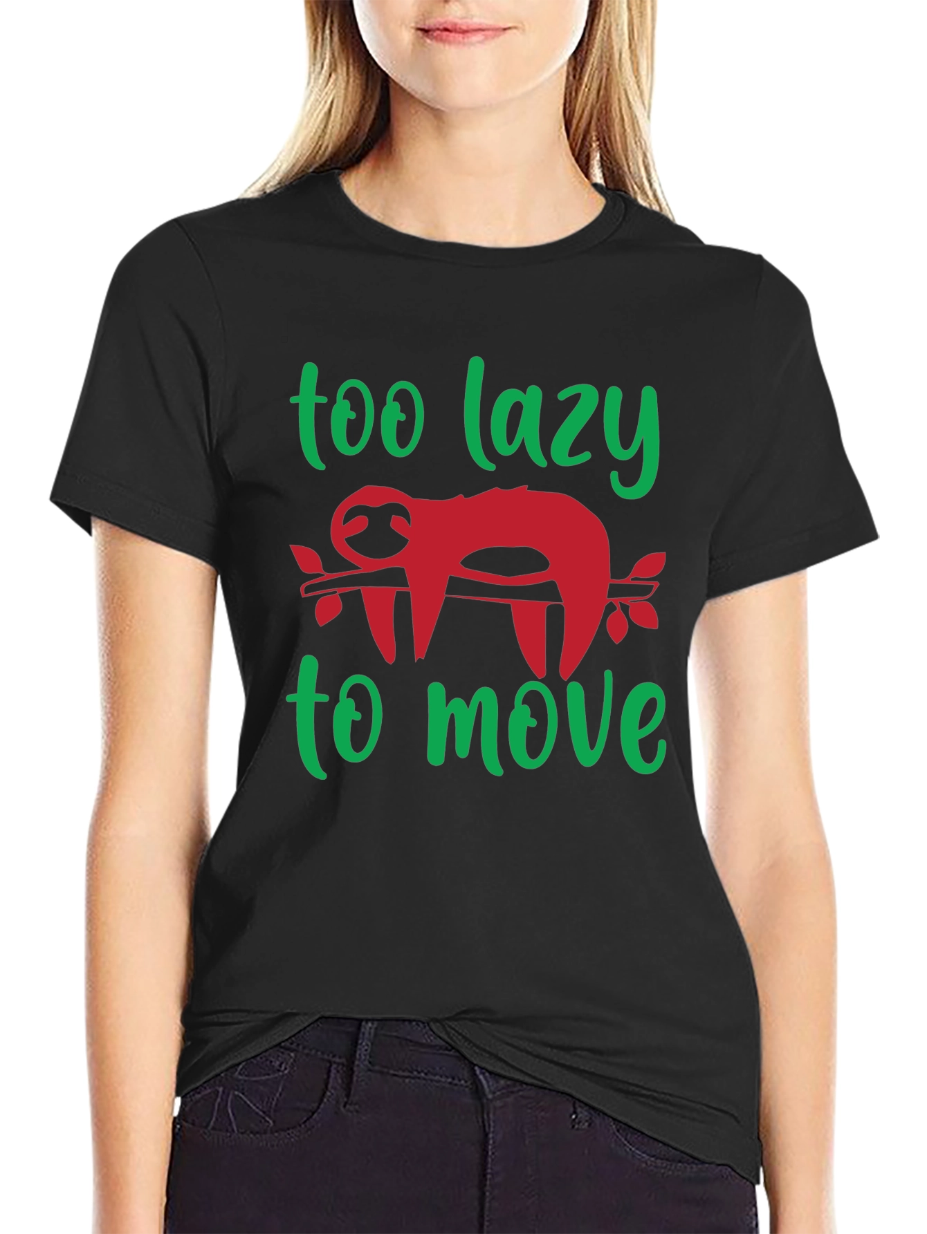 Too Lazy to Move Sloth Graphic Tee