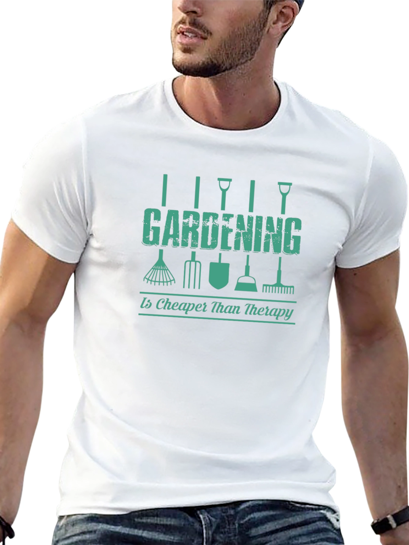Gardening Therapy T-Shirt - Black Novelty Tee