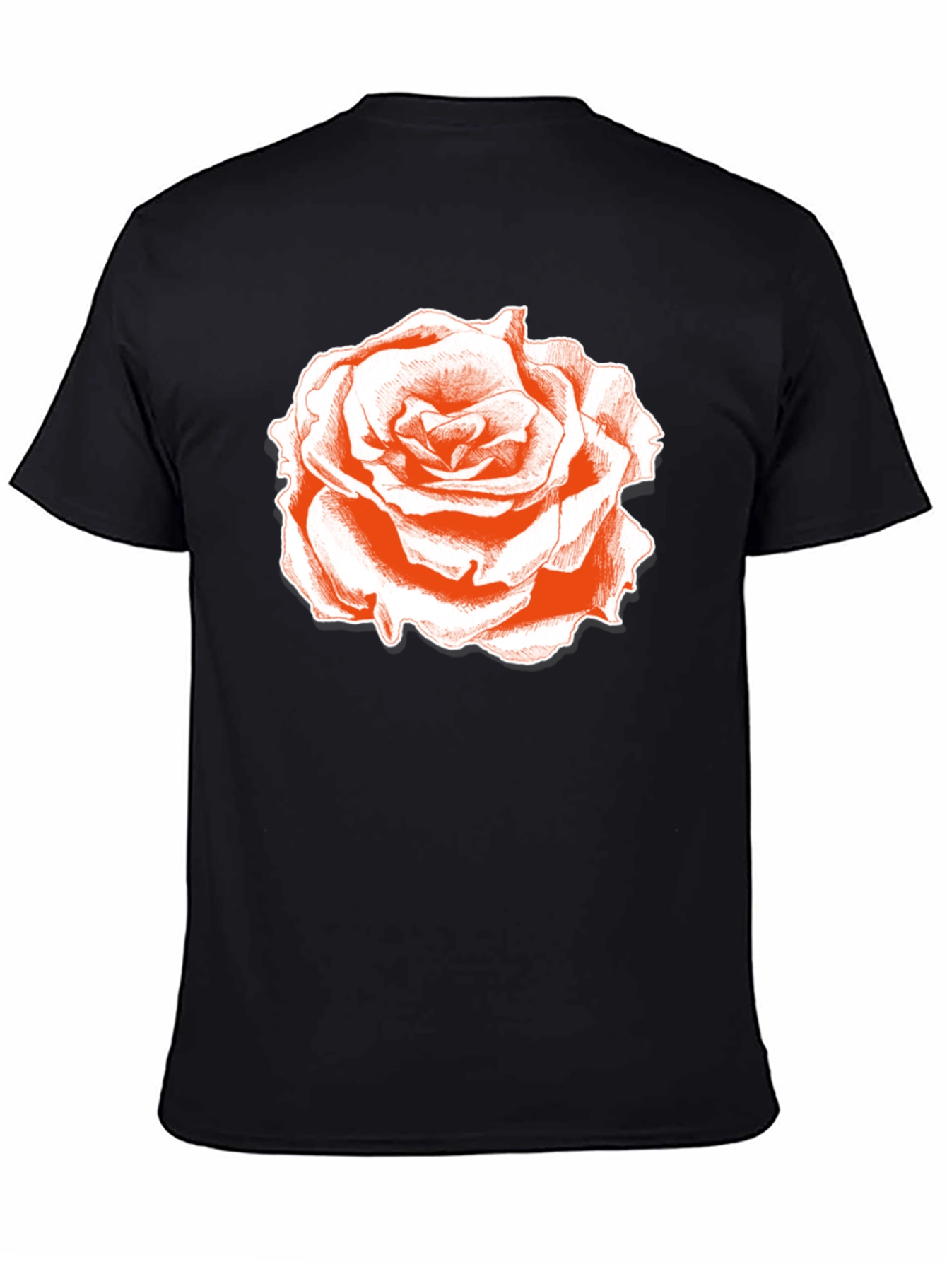 Rose Graphic Tee - Classic Black Cotton T-Shirt