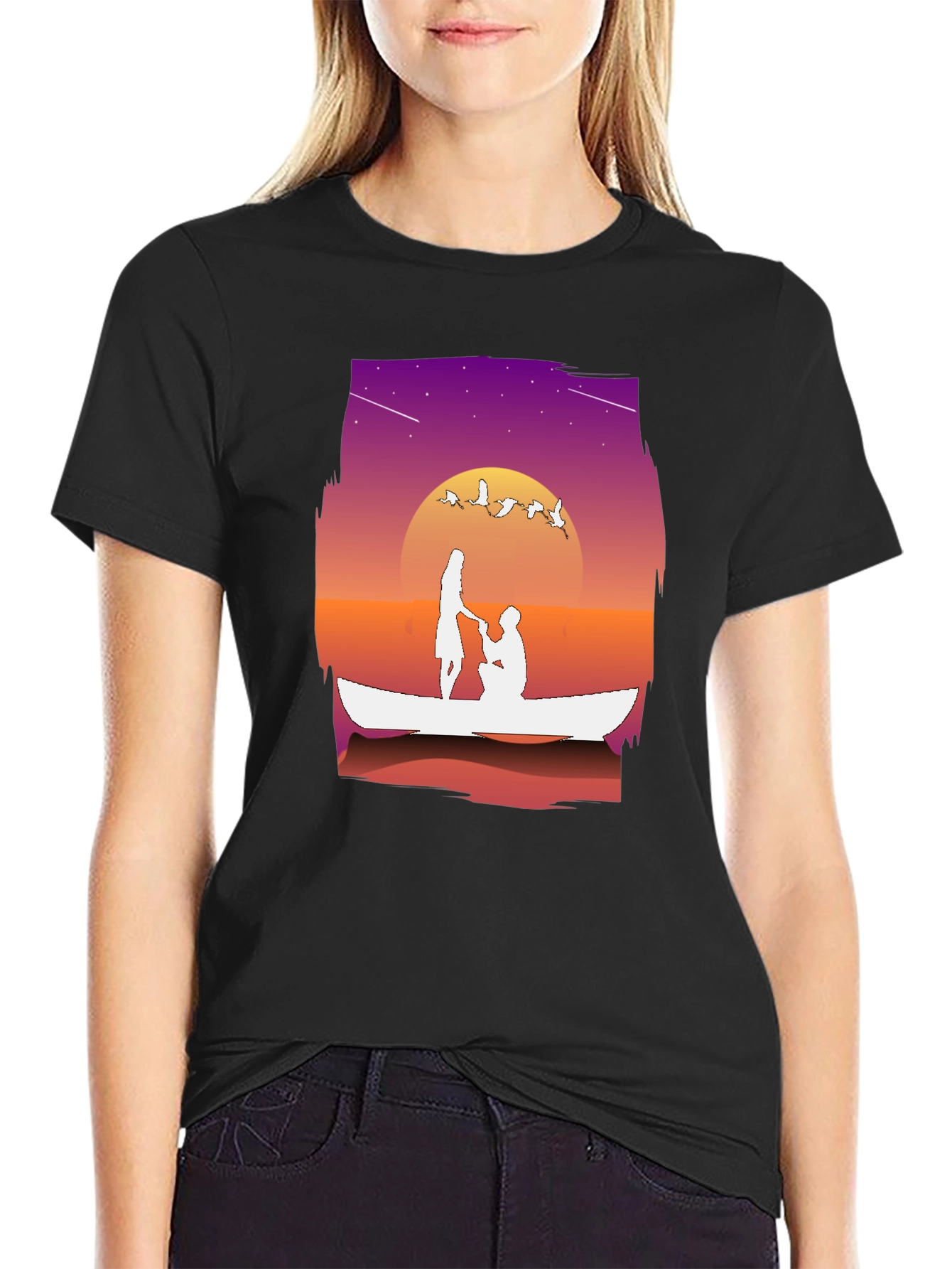 Romantic Proposal Boat Ride Graphic Tee