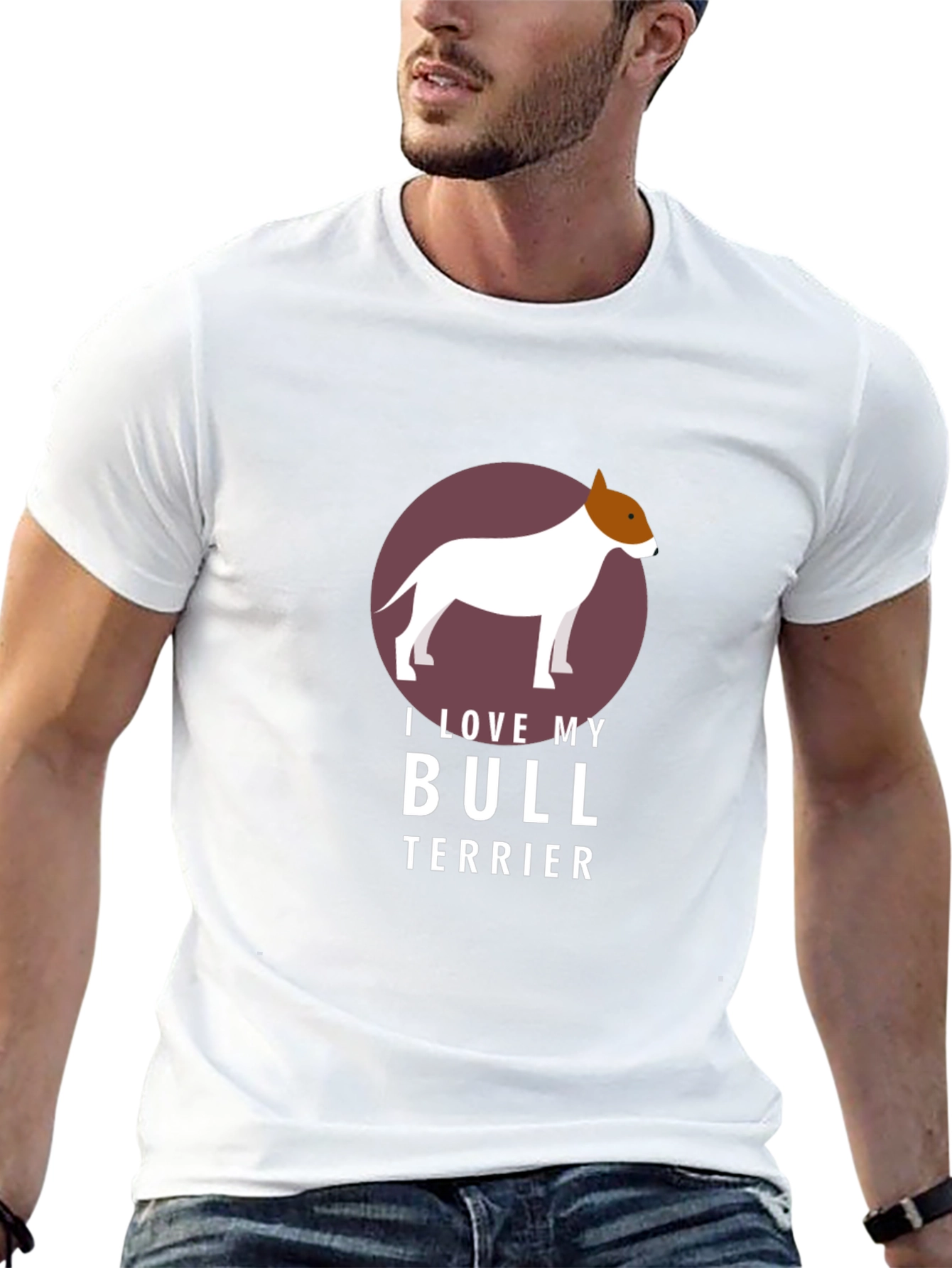 I Love My Bull Terrier Graphic T-Shirt