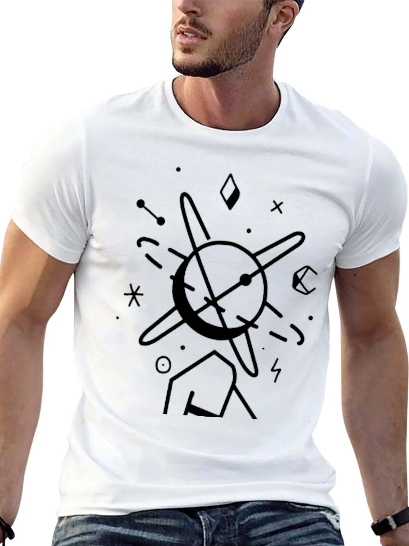 Abstract Graphic Black T-Shirt - Modern Art Tee