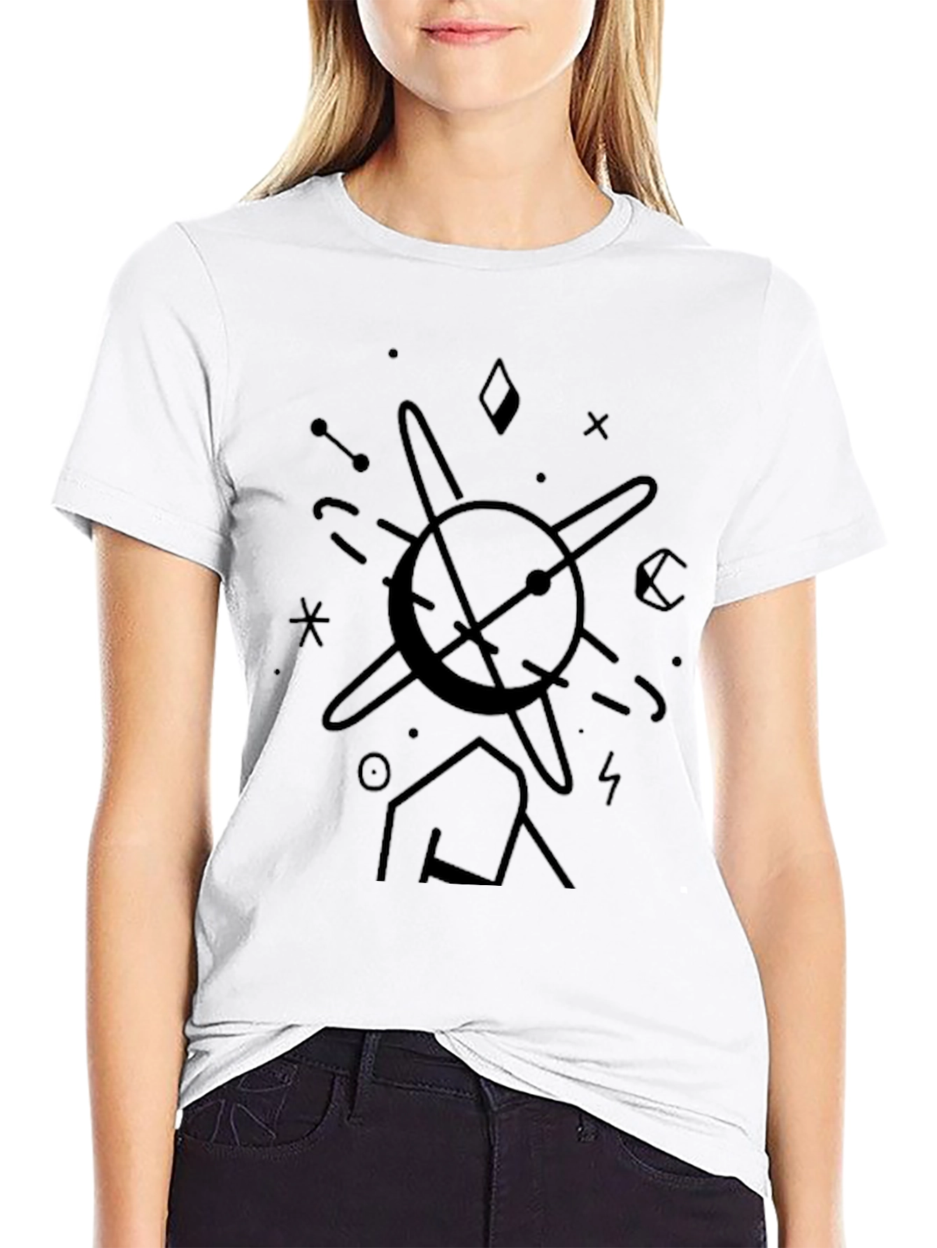 Abstract Graphic Black T-Shirt - Modern Art Tee