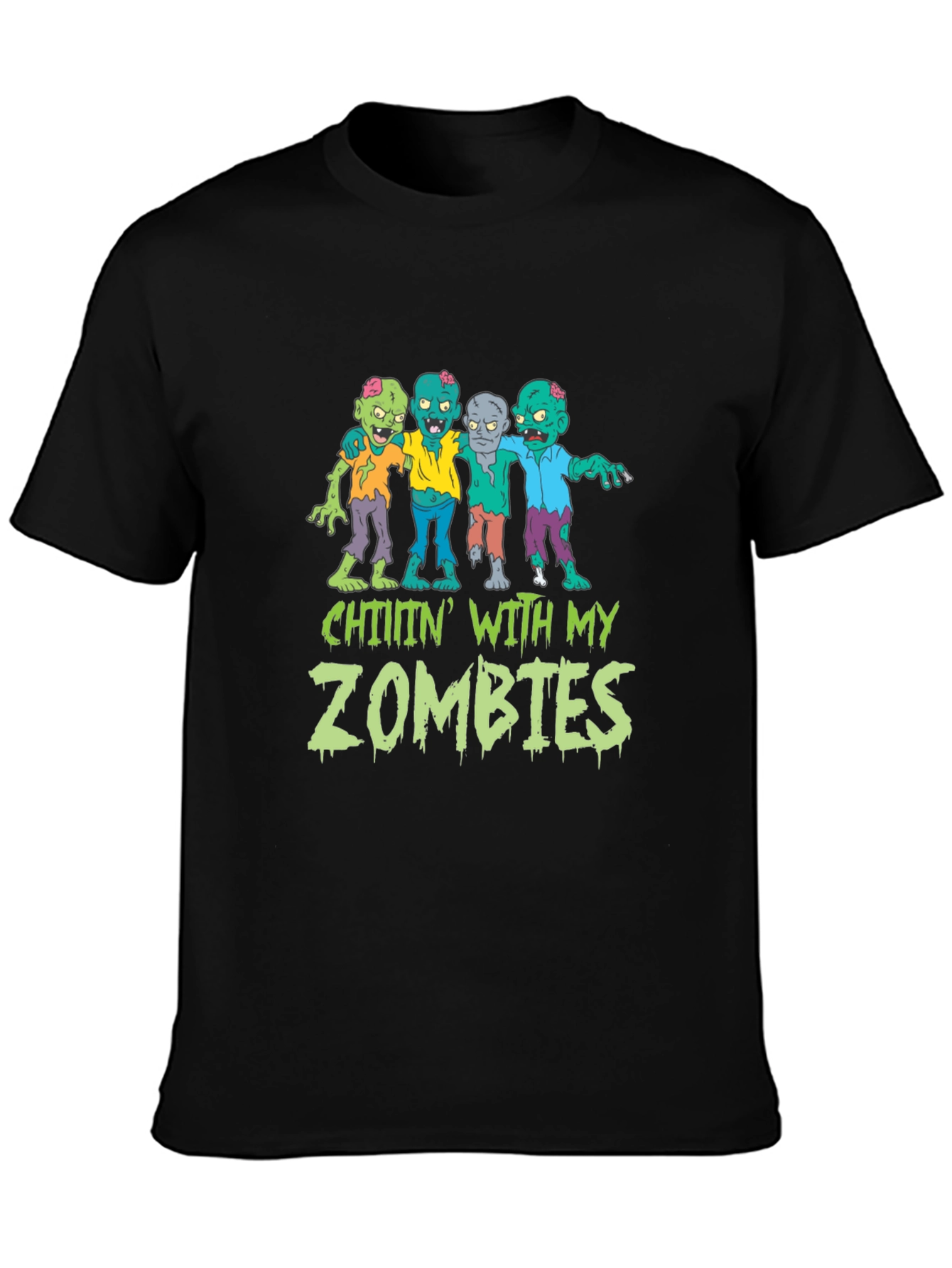 Chillin With My Zombies Graphic Tee - Halloween