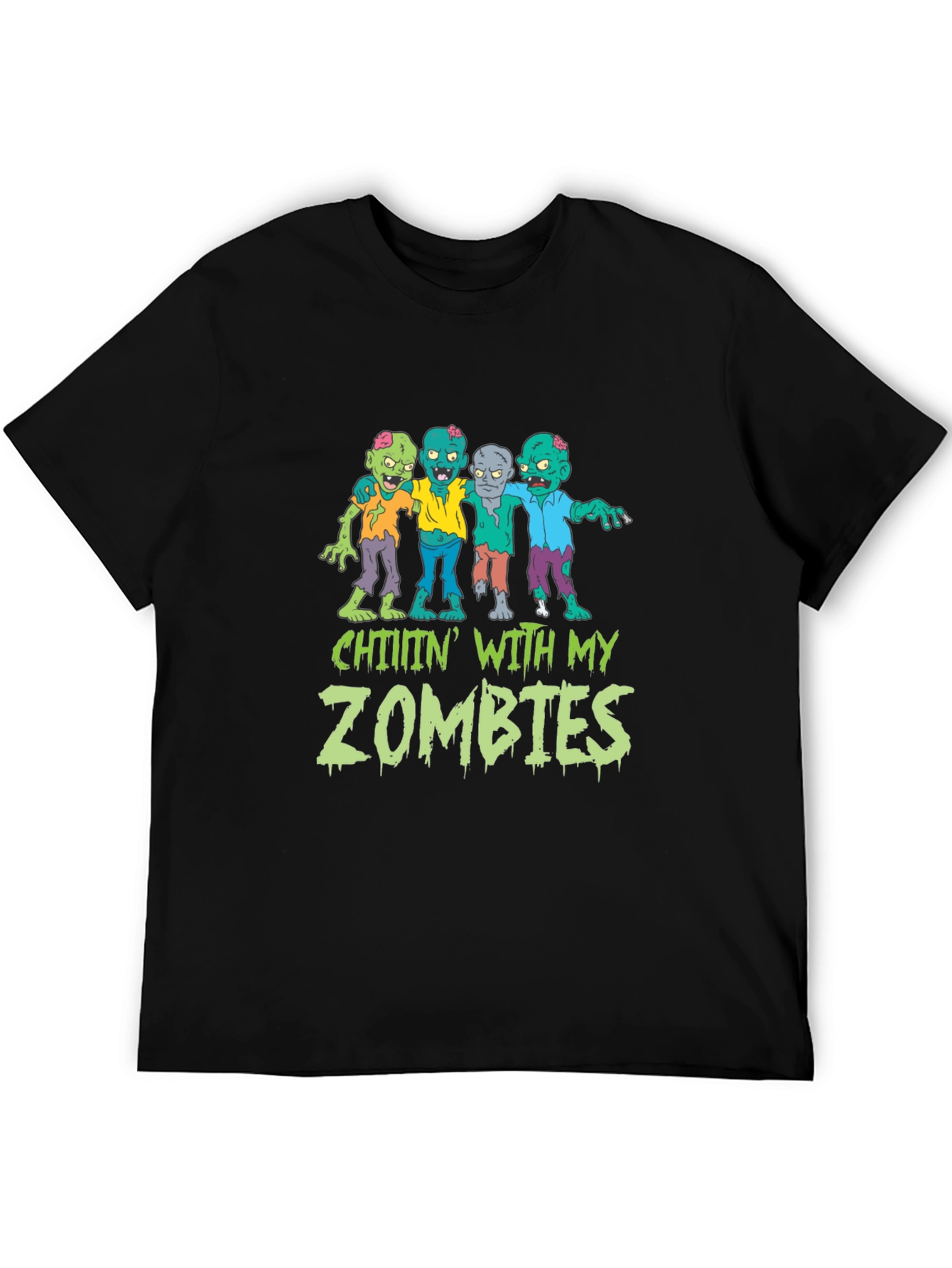 Chillin With My Zombies Graphic Tee - Halloween