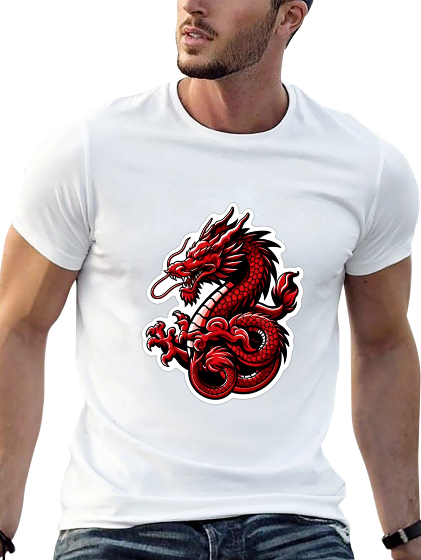 Red Dragon Graphic Black T-Shirt