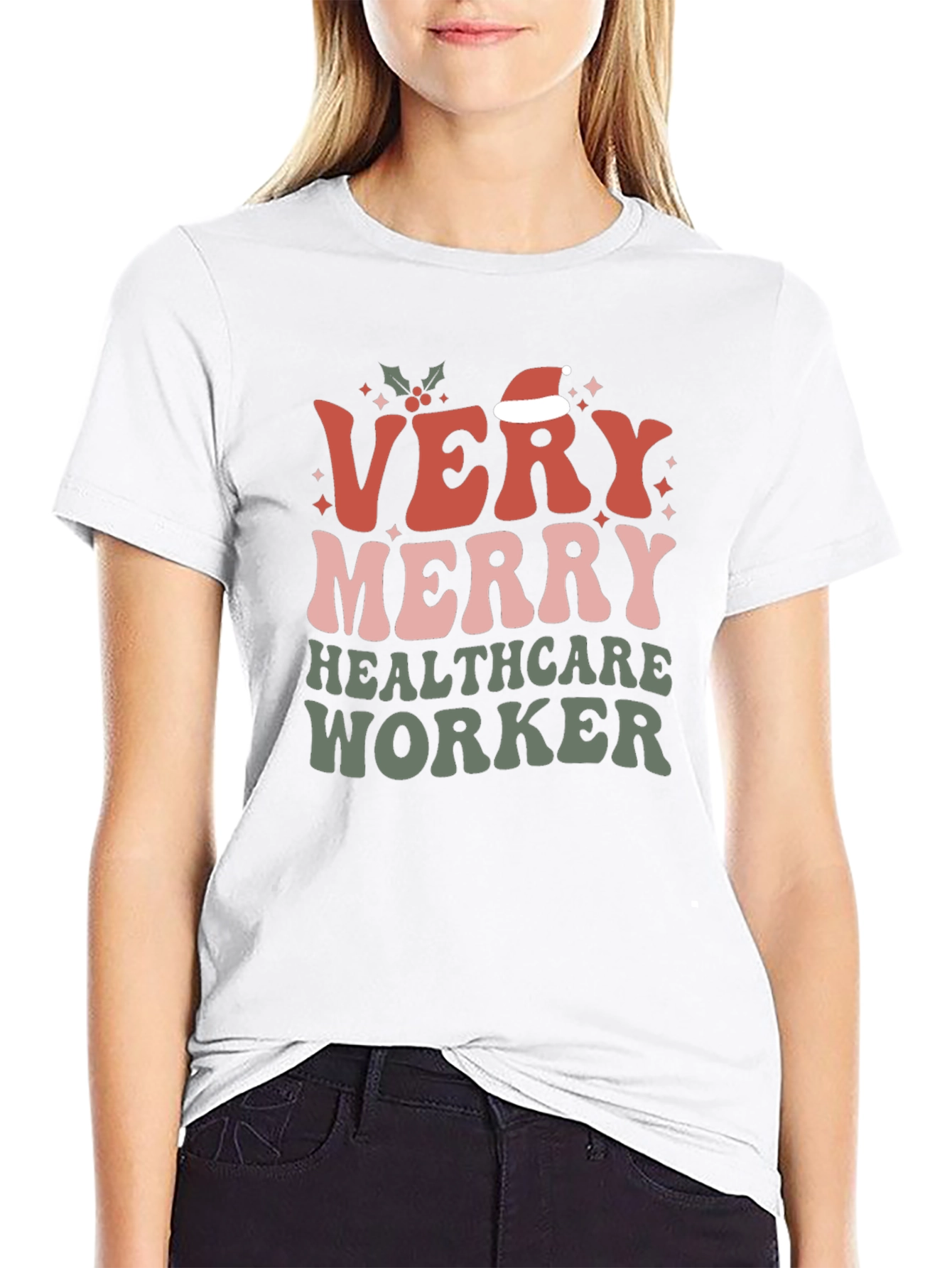 Very Merry Healthcare Worker Christmas T-Shirt