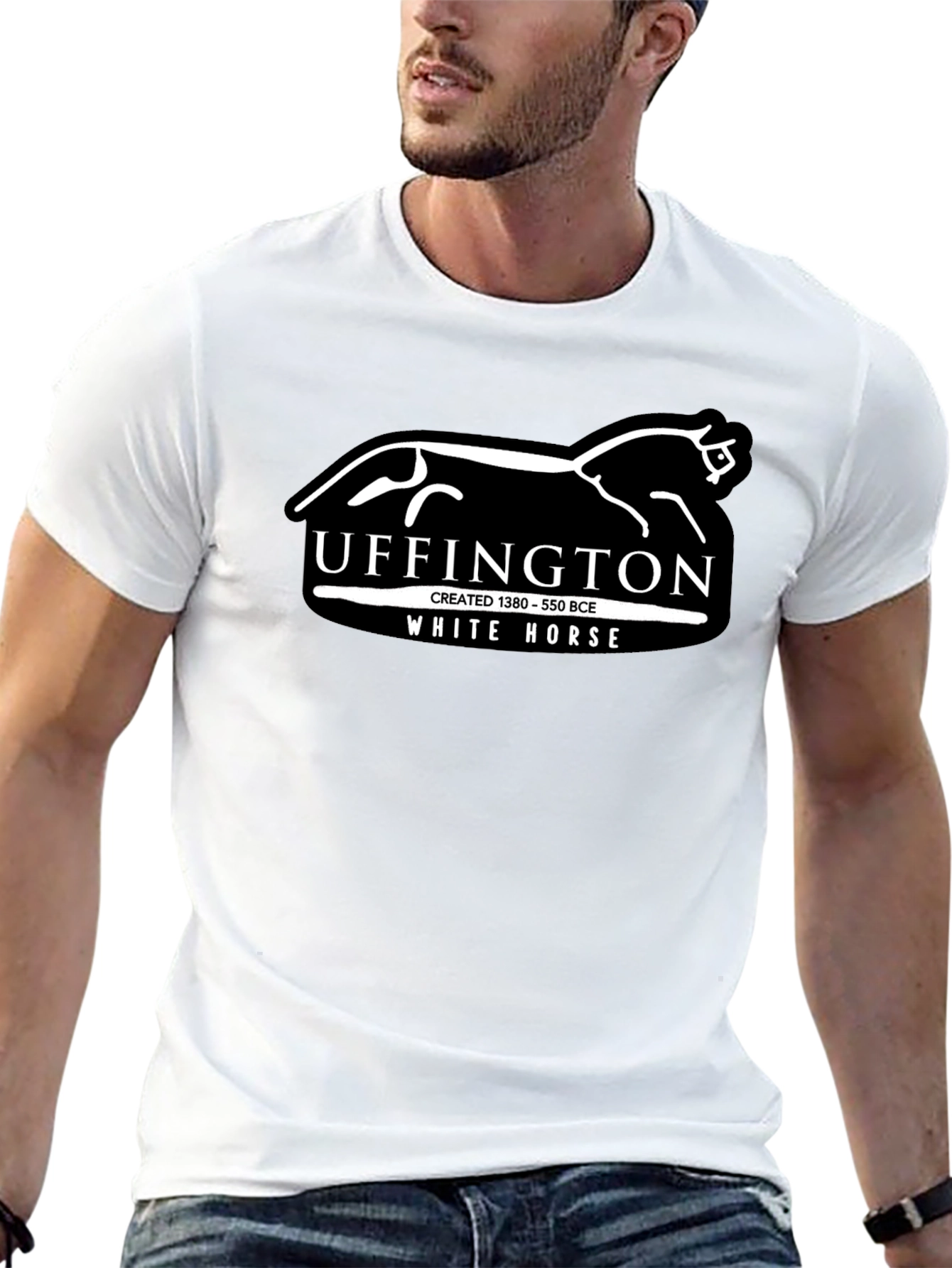 Uffington White Horse Black Graphic Tee