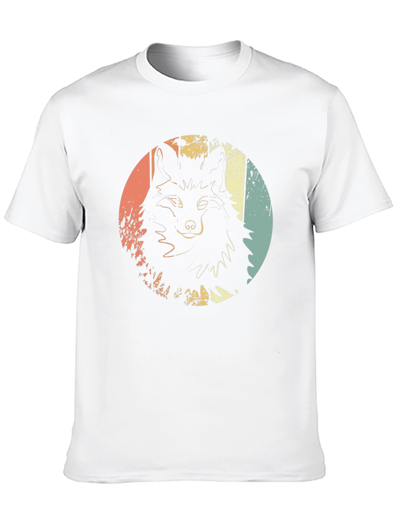 Retro Wolf Graphic Print Tee