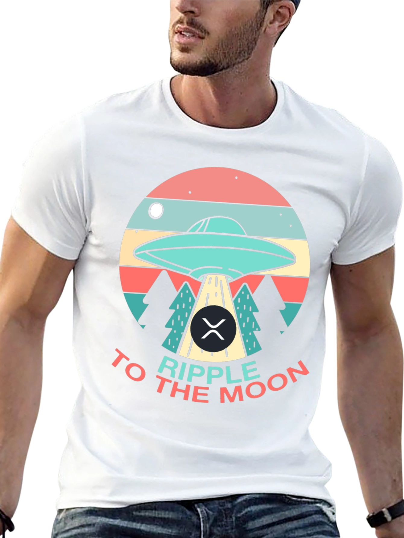 Ripple to the Moon UFO Graphic T-Shirt