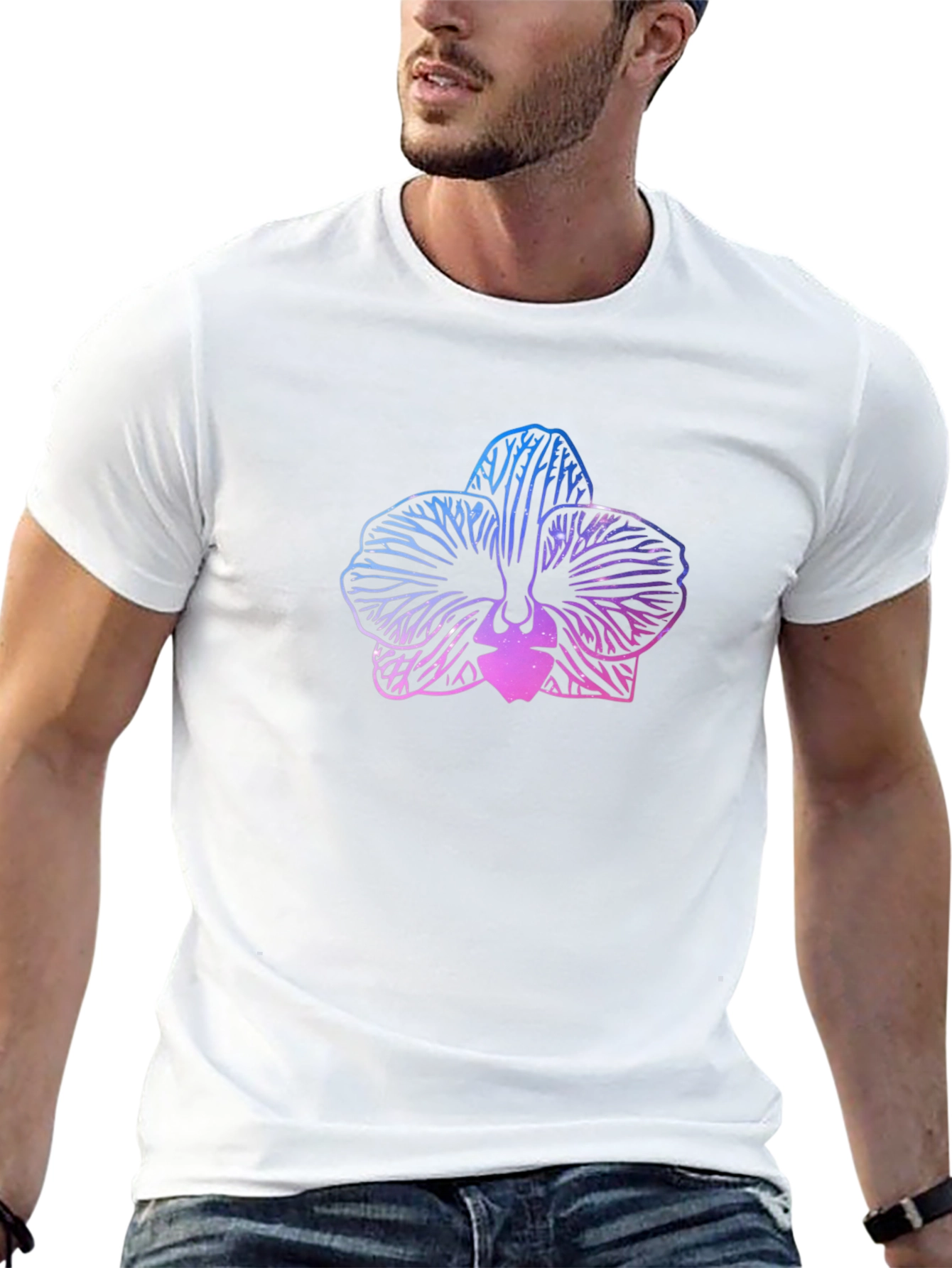 Orchid Graphic Black T-Shirt