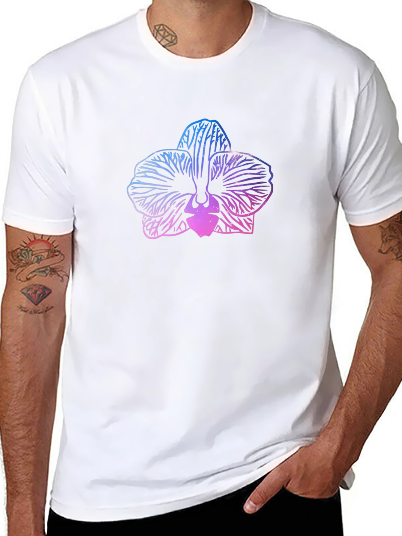 Orchid Graphic Black T-Shirt