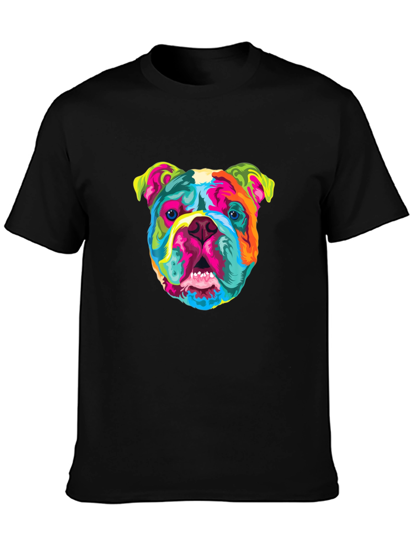 Vibrant Bulldog Graphic Tee - Cool Dog Lovers T-Shirt