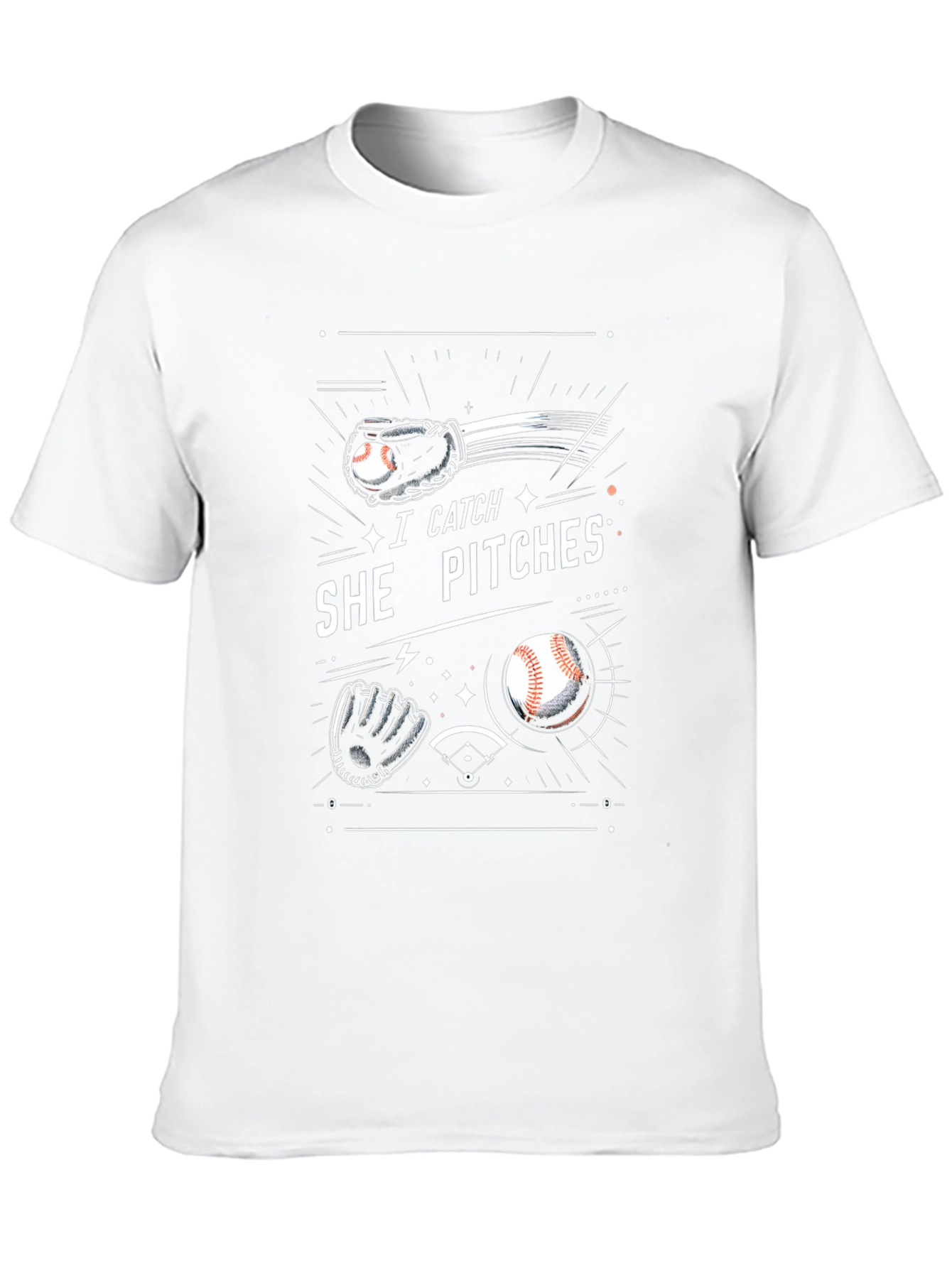 I Catch She Pitches Baseball T-Shirt