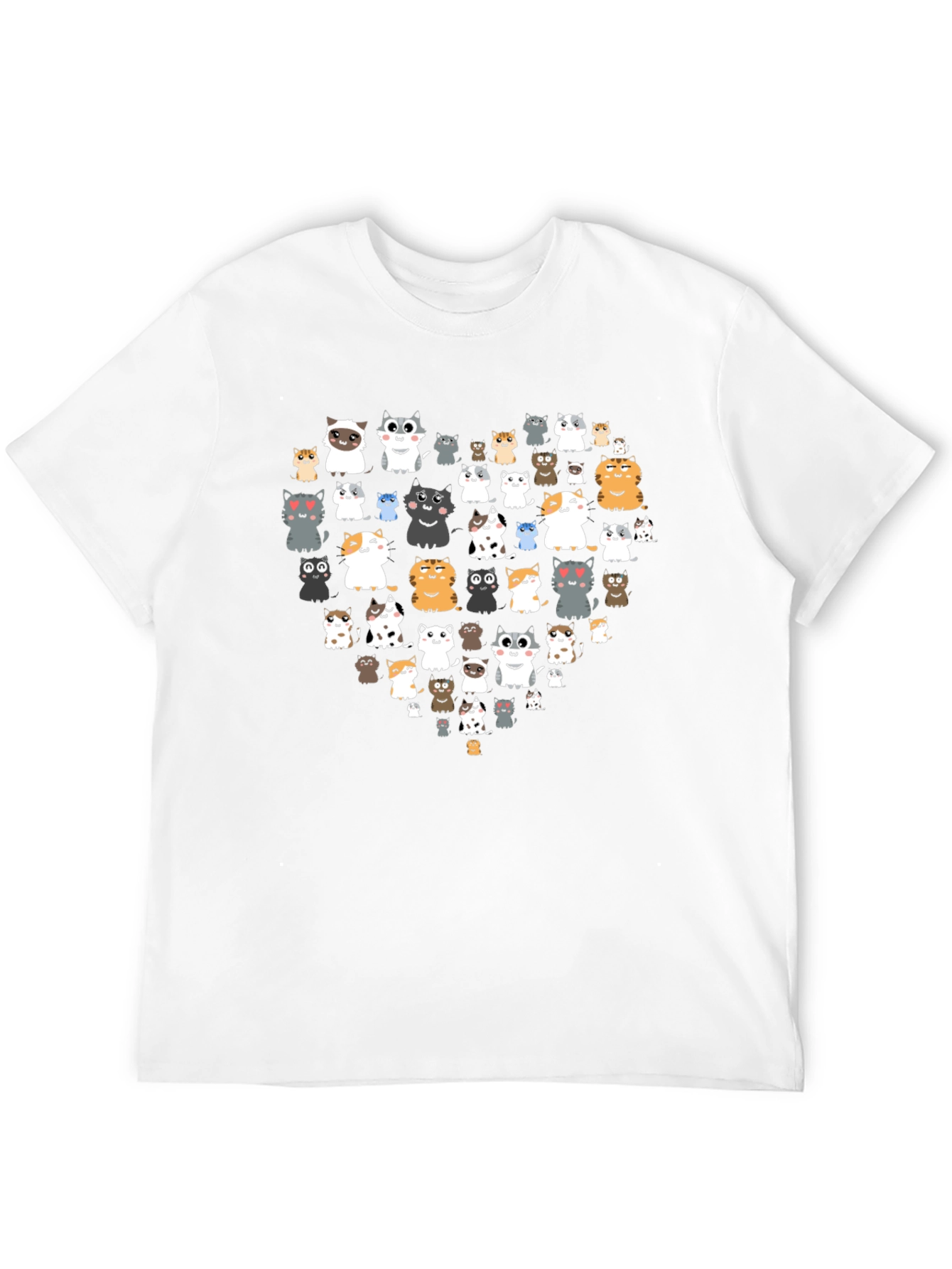Cat Heart Graphic Black T-Shirt
