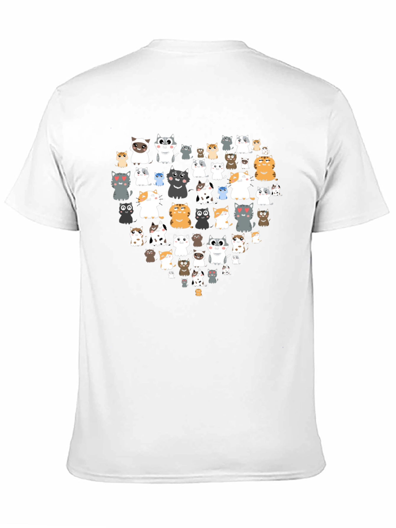 Cat Heart Graphic Black T-Shirt