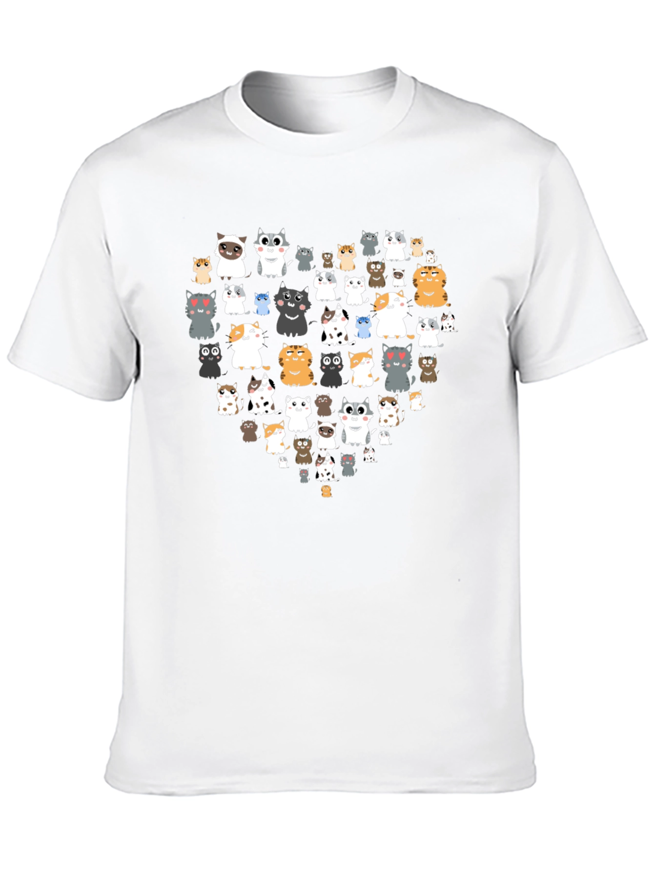 Cat Heart Graphic Black T-Shirt