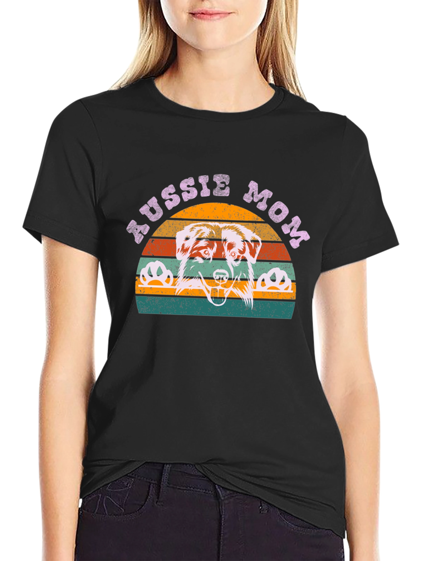 Aussie Mom Graphic Tee - Dog Lover Shirt