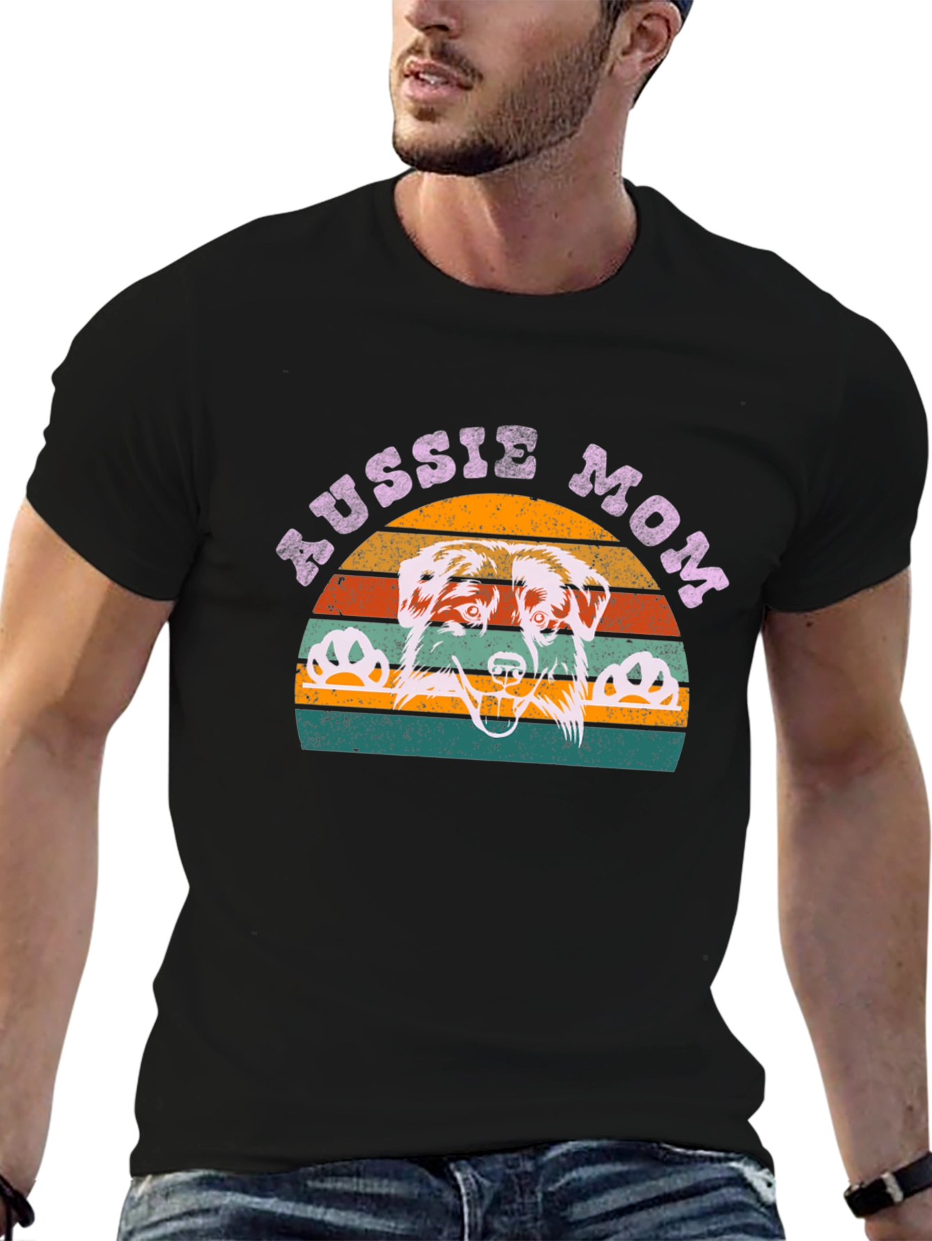 Aussie Mom Graphic Tee - Dog Lover Shirt