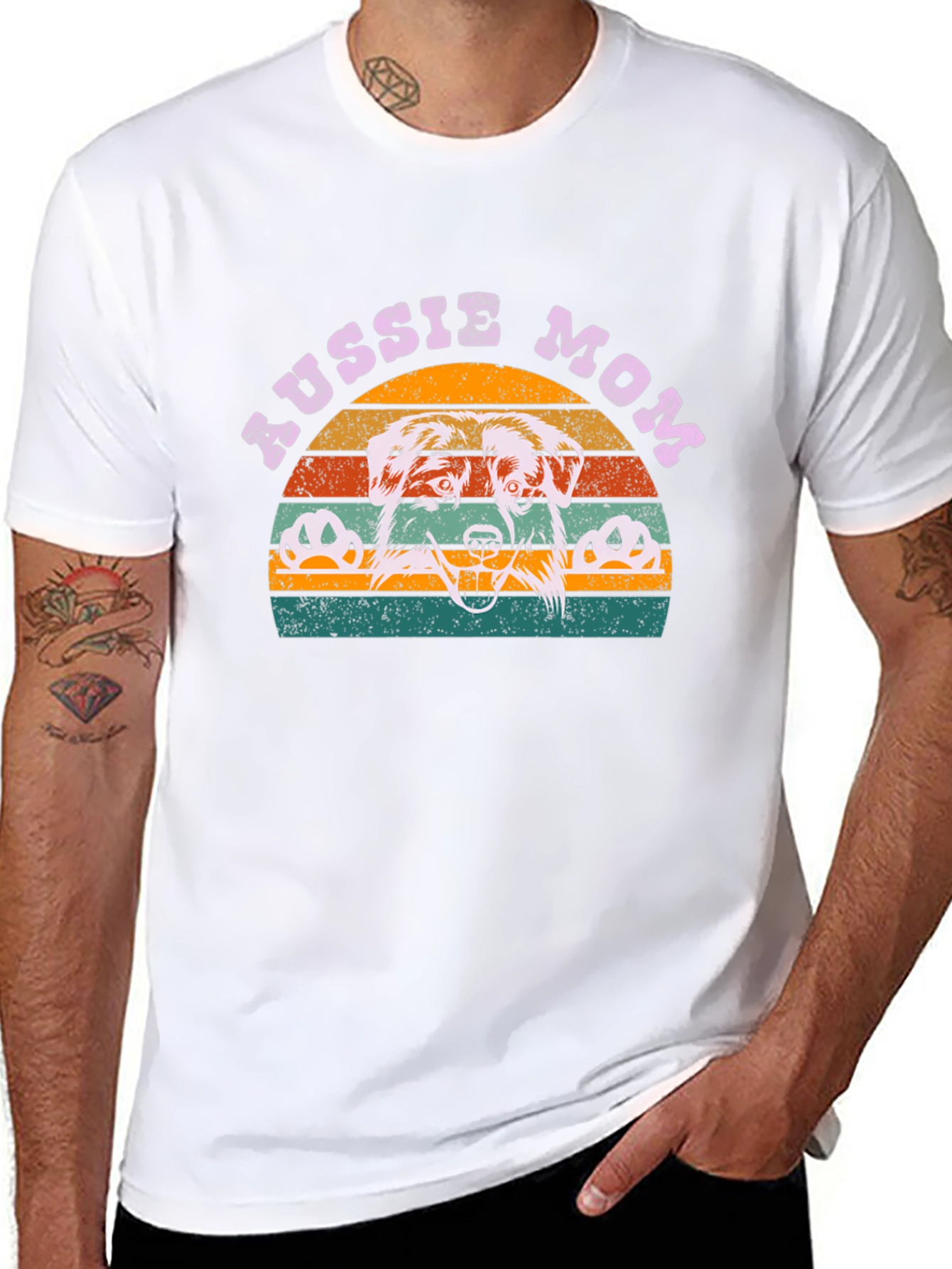 Aussie Mom Graphic Tee - Dog Lover Shirt