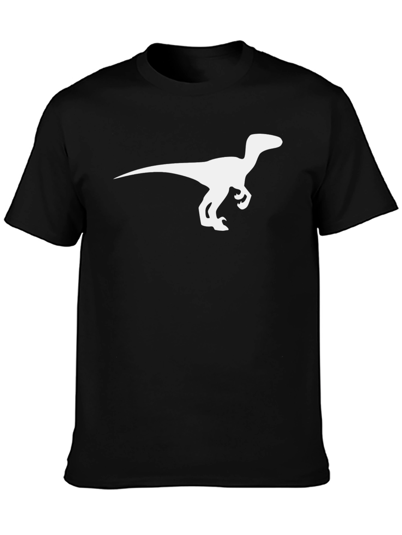 Dinosaur Raptor Graphic Tee - Cool Black T-Shirt