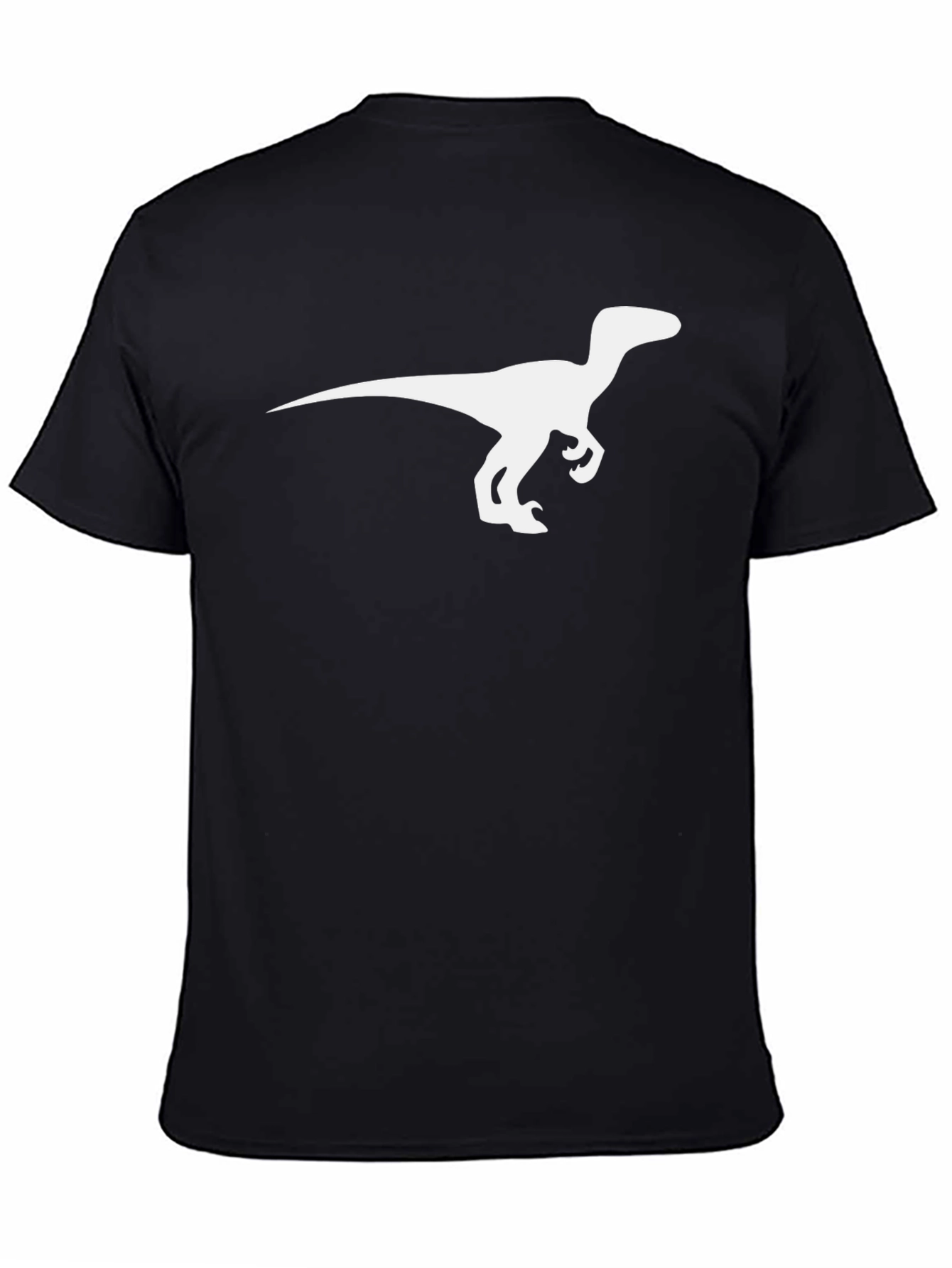 Dinosaur Raptor Graphic Tee - Cool Black T-Shirt