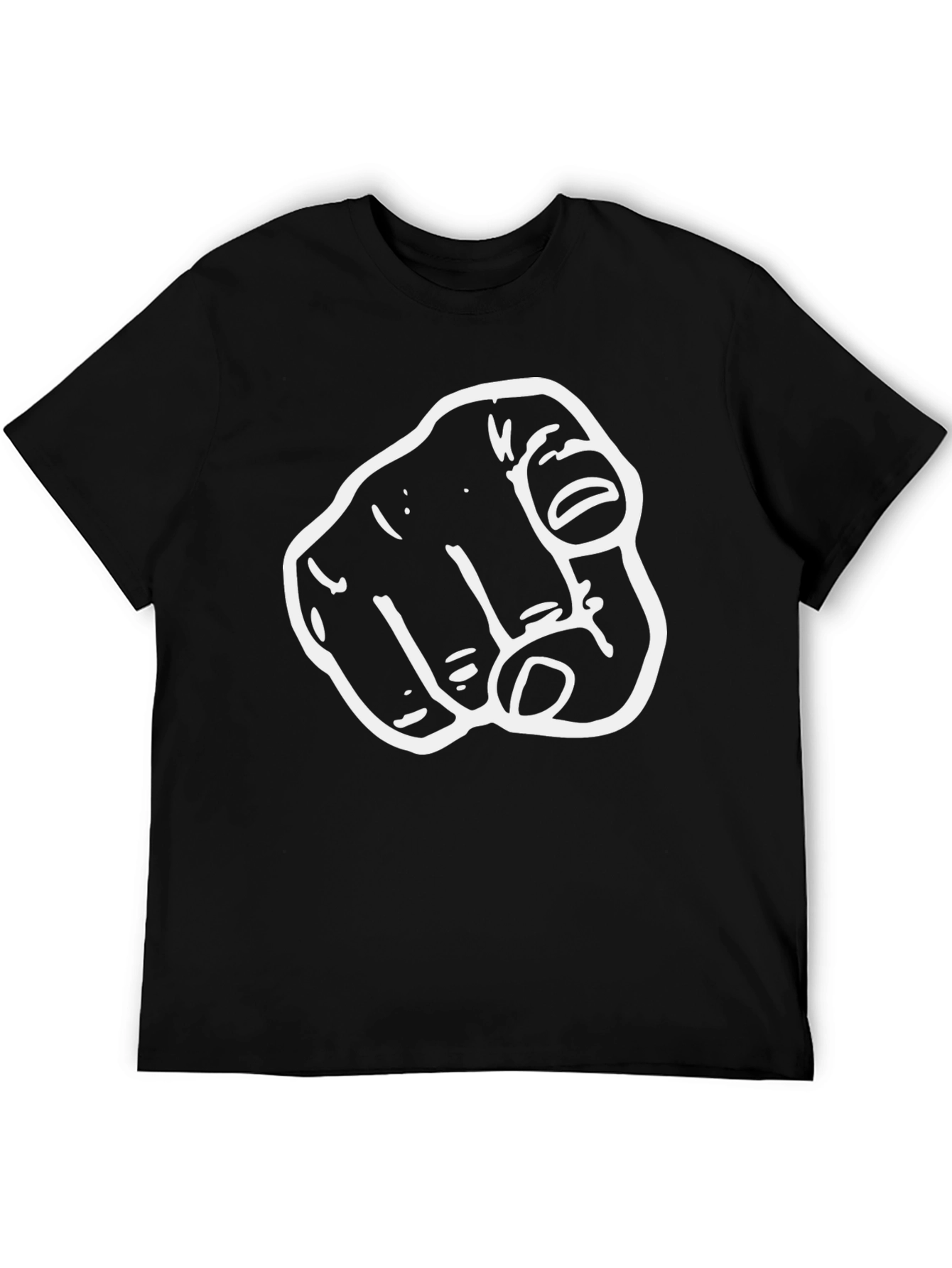 Pointing Finger Graphic Black T-Shirt