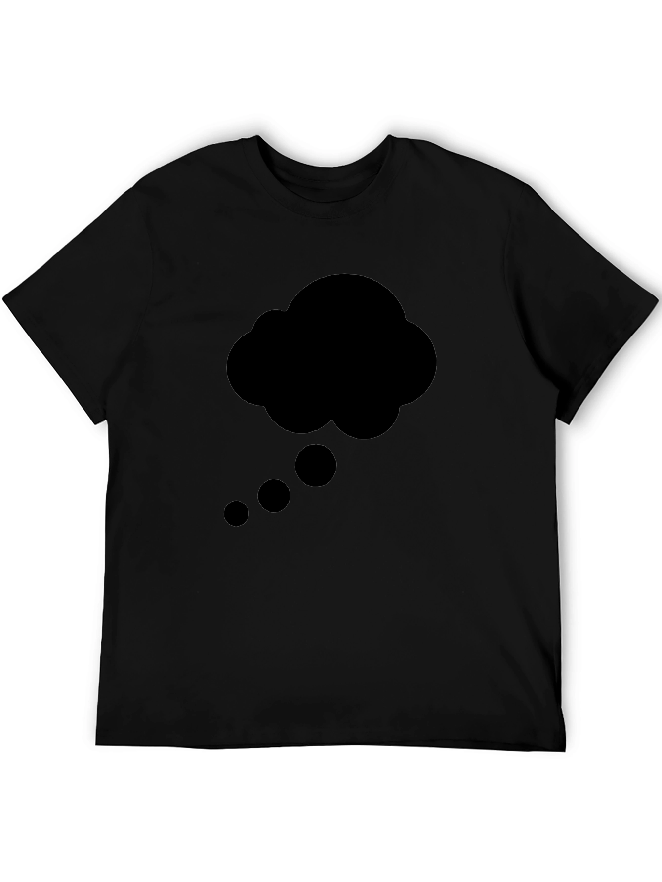 Thinking Cloud Graphic Tee - Black Cotton T-Shirt