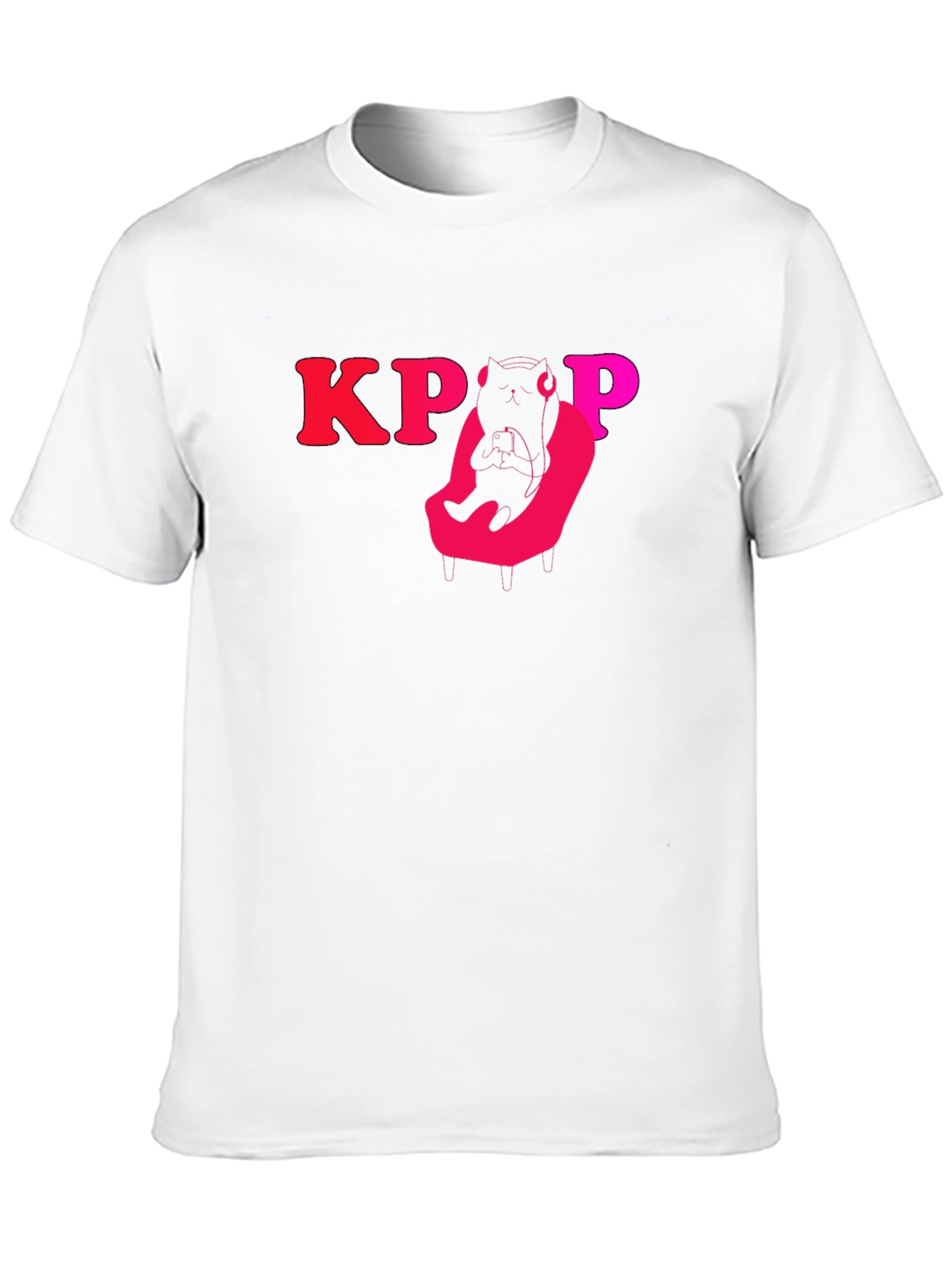 KPOP Cat Gamer Black T-Shirt