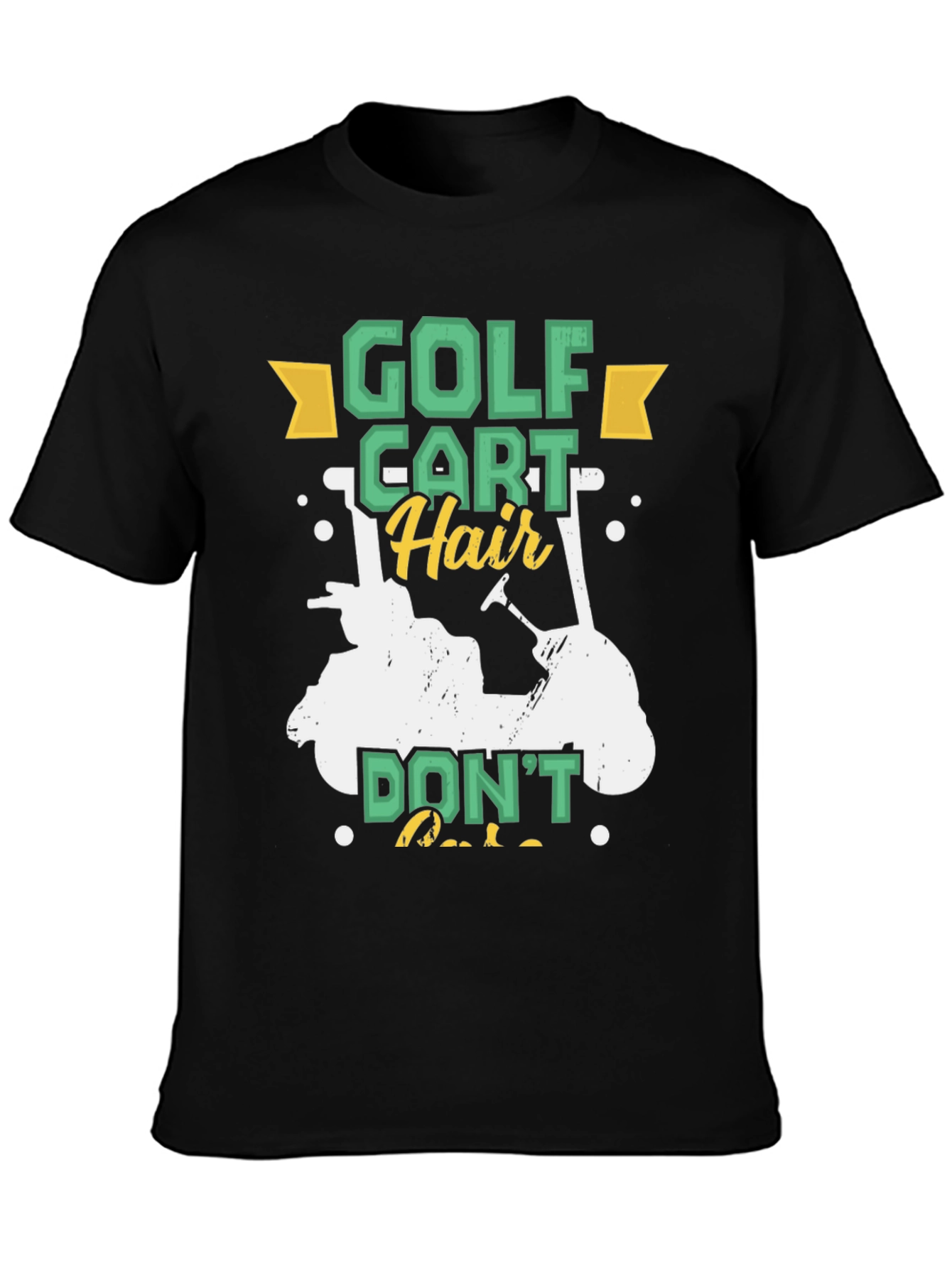 Golf Cart Hair T-Shirt - Funny Golfing Tee