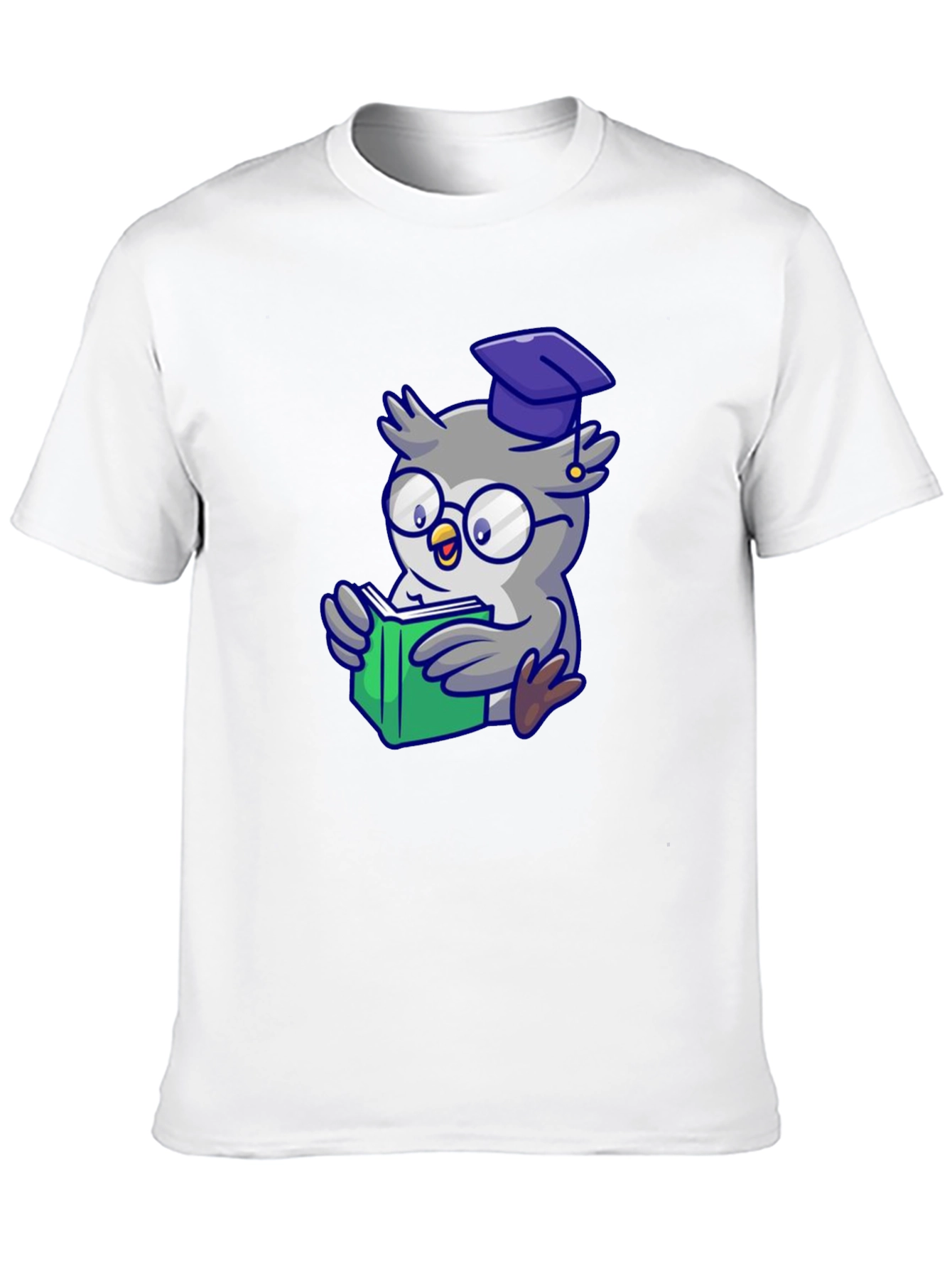 Owl Graduate Reading T-Shirt - Black