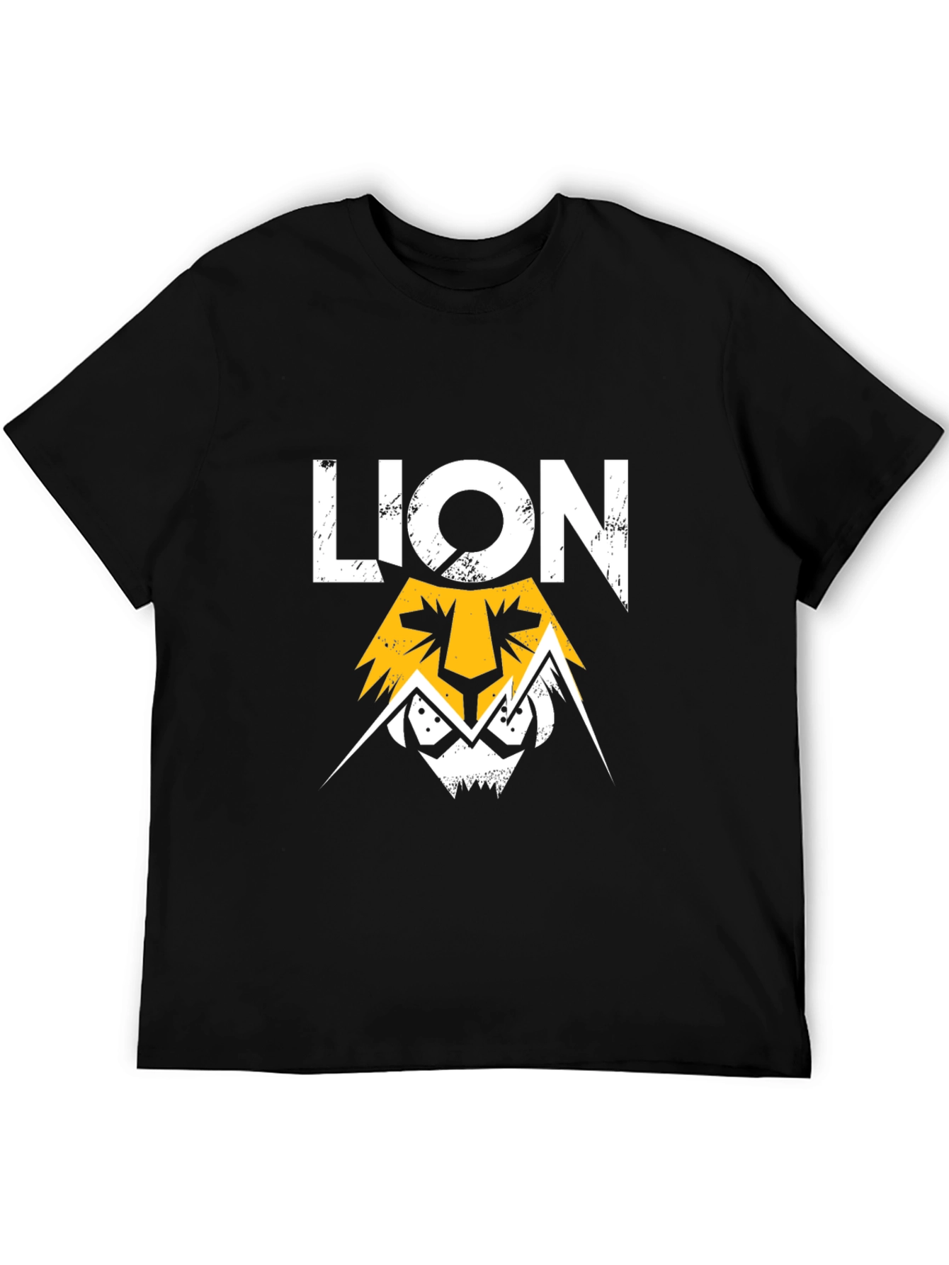 Lion Graphic Print Black T-Shirt