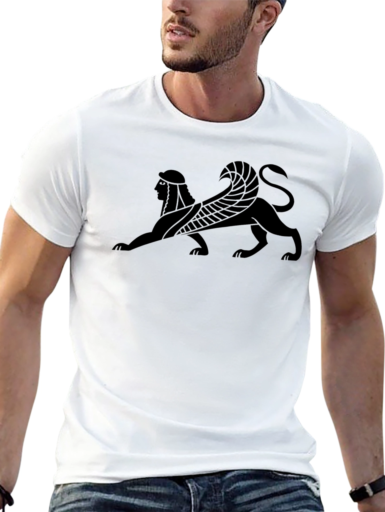 Sphinx Graphic Tee - Black Cotton T-Shirt