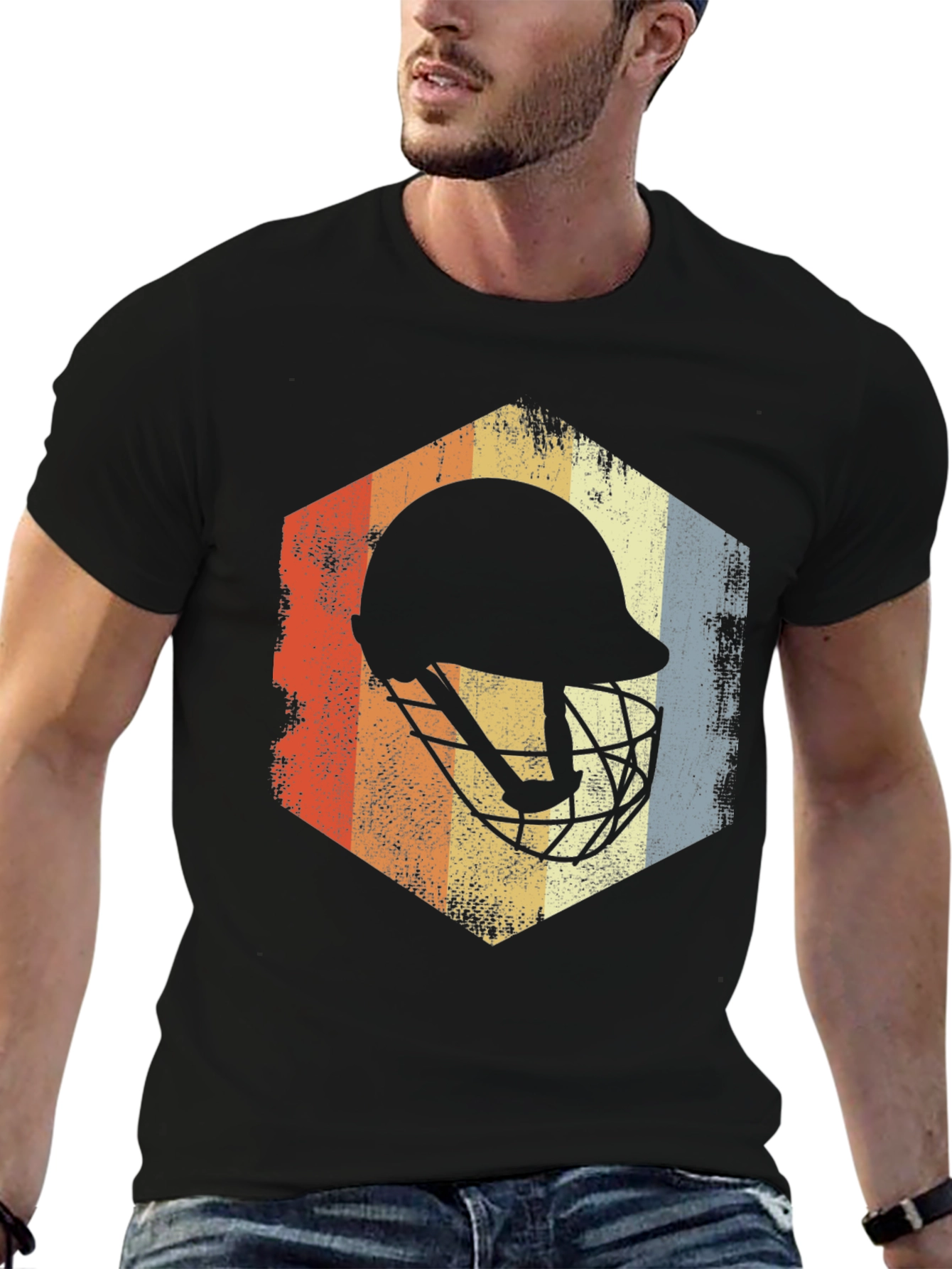 Retro Lacrosse Helmet T-Shirt