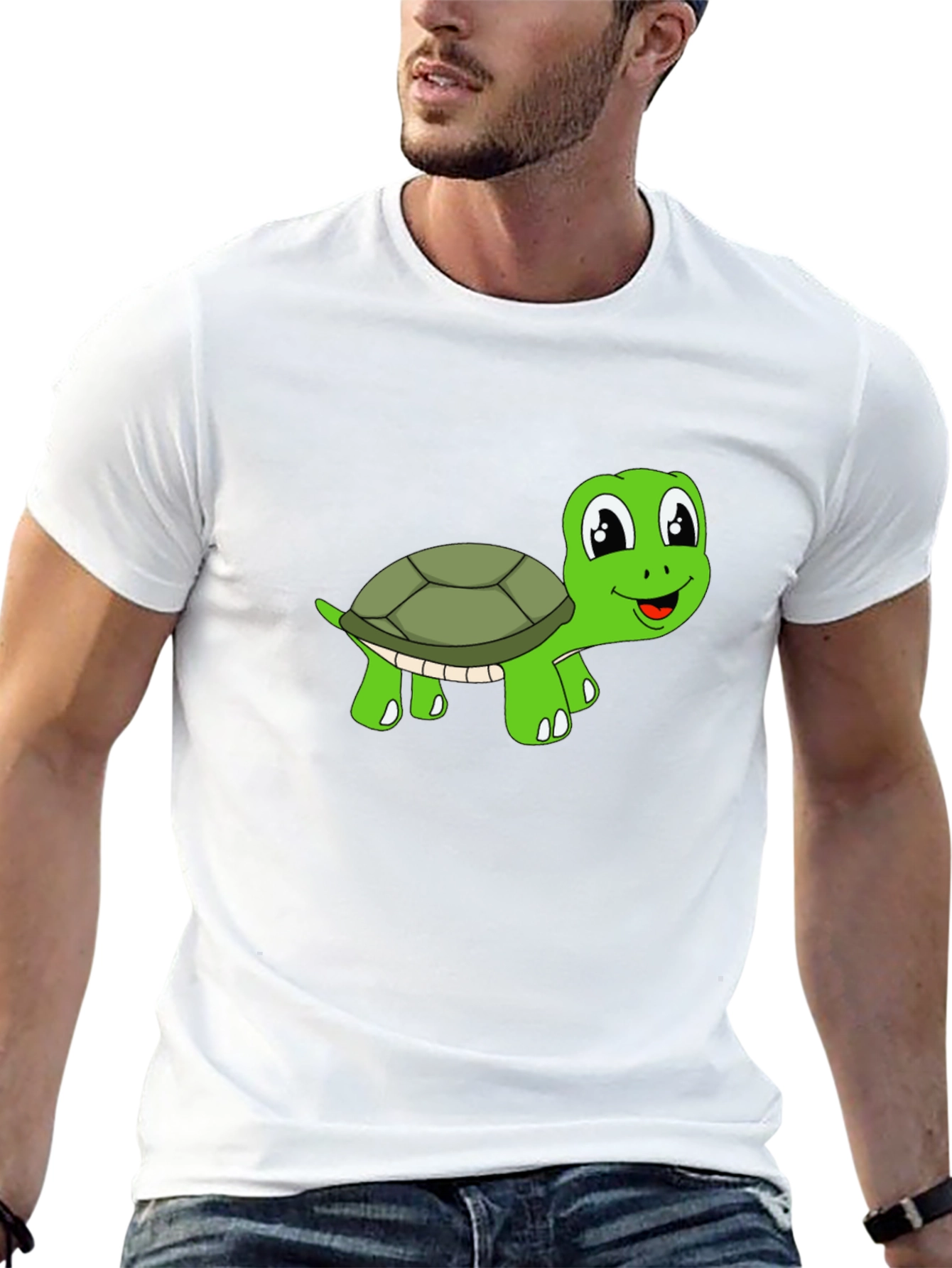 Cute Turtle Graphic T-Shirt - Black