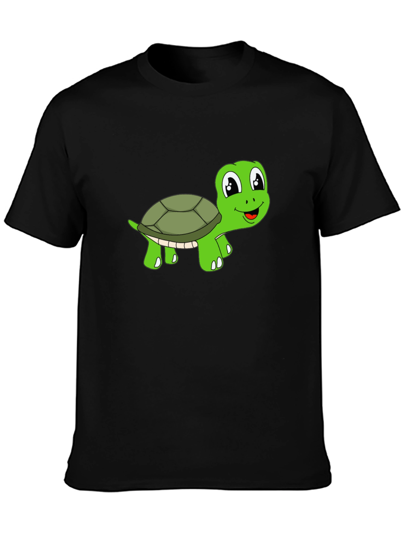 Cute Turtle Graphic T-Shirt - Black