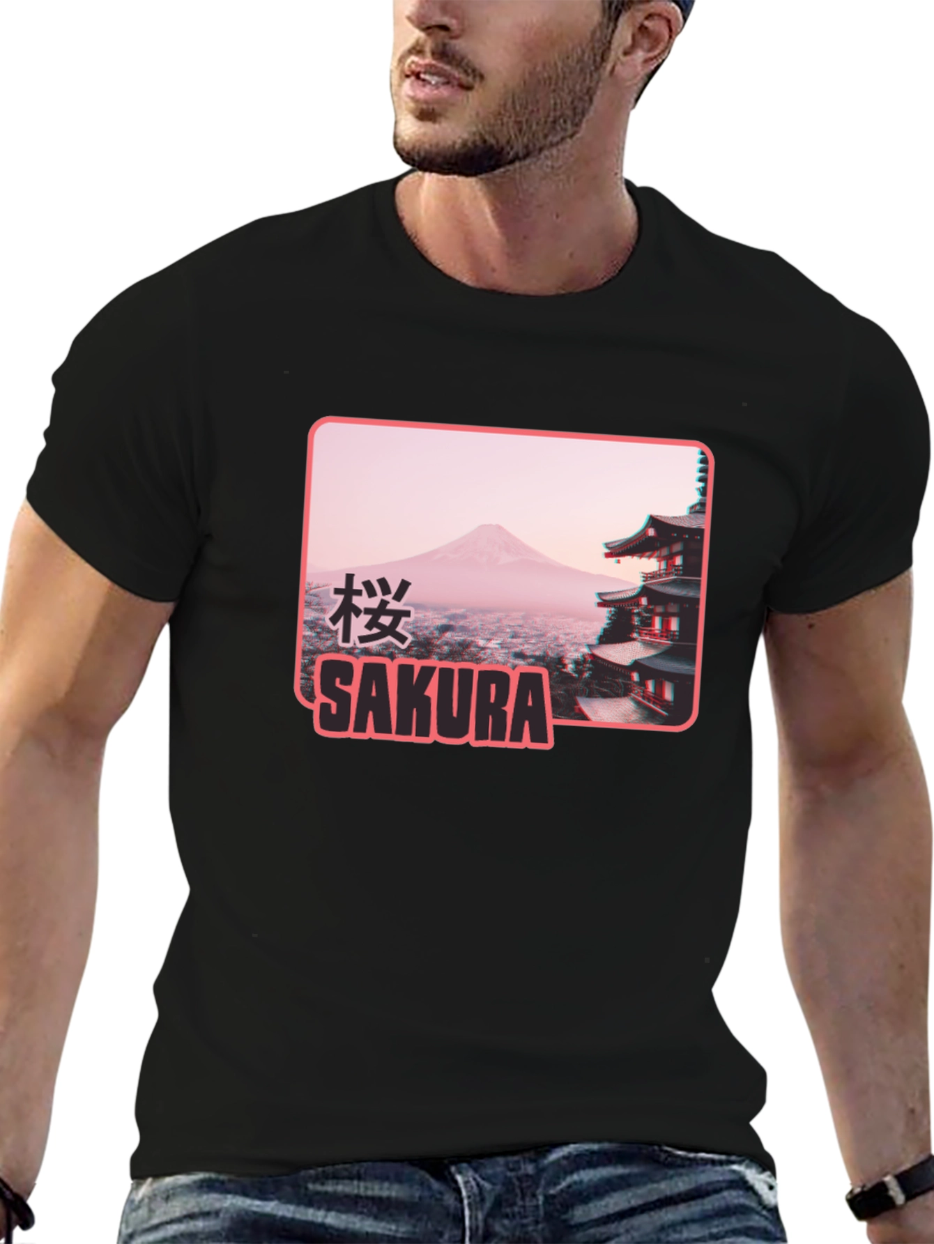 Sakura Japan Graphic T-Shirt - Black