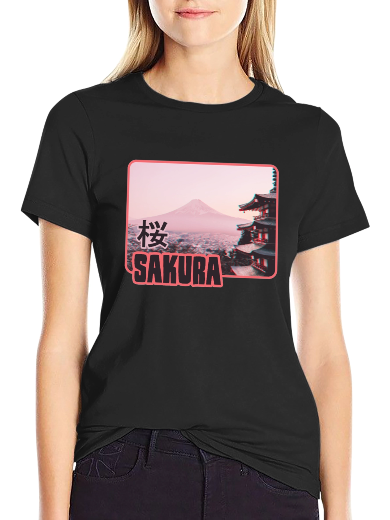 Sakura Japan Graphic T-Shirt - Black