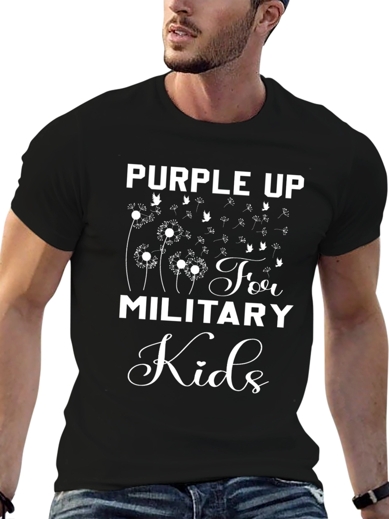 Purple Up Military Kids Graphic Tee