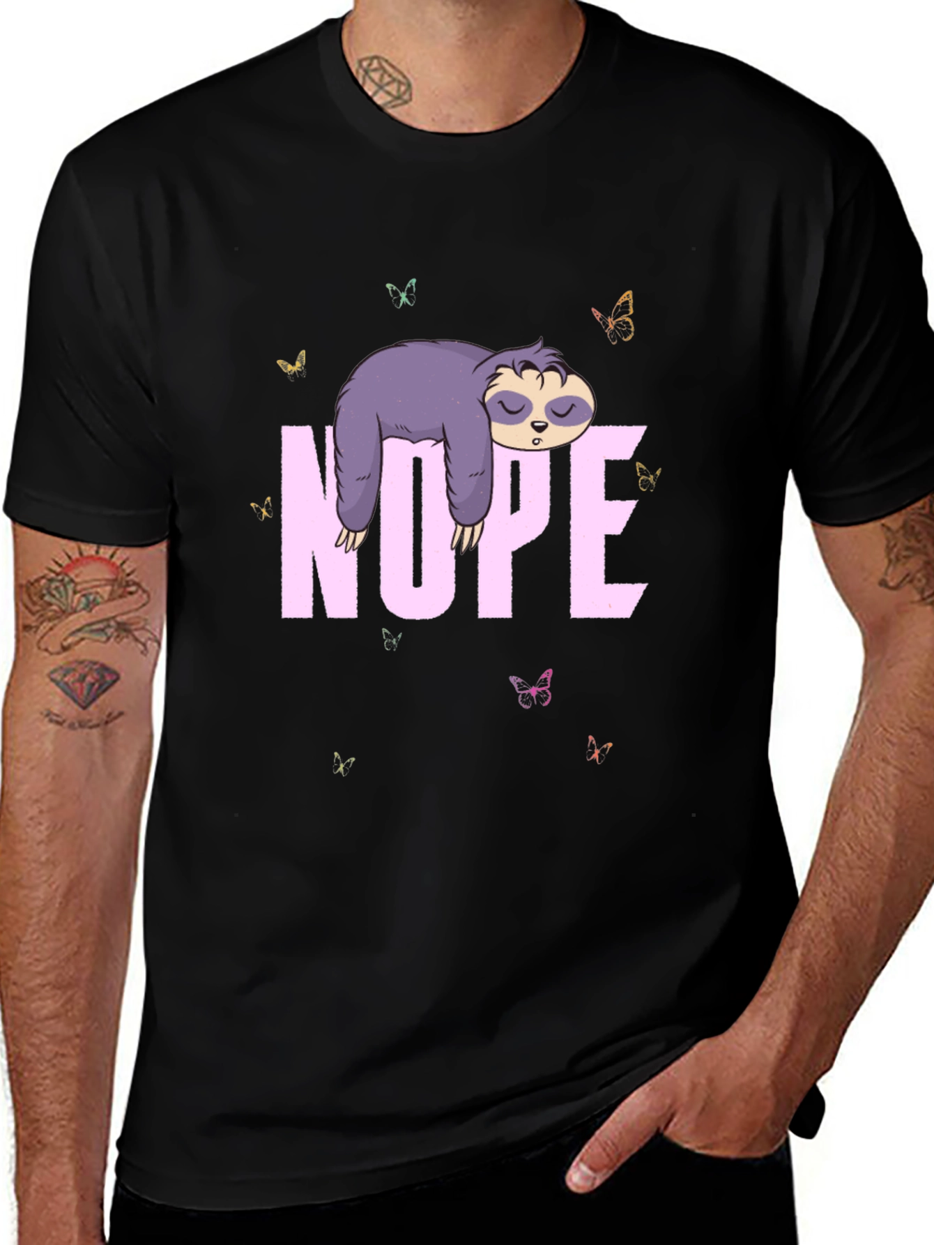 Nope Sloth Tee - Cute Lazy Animal T-Shirt