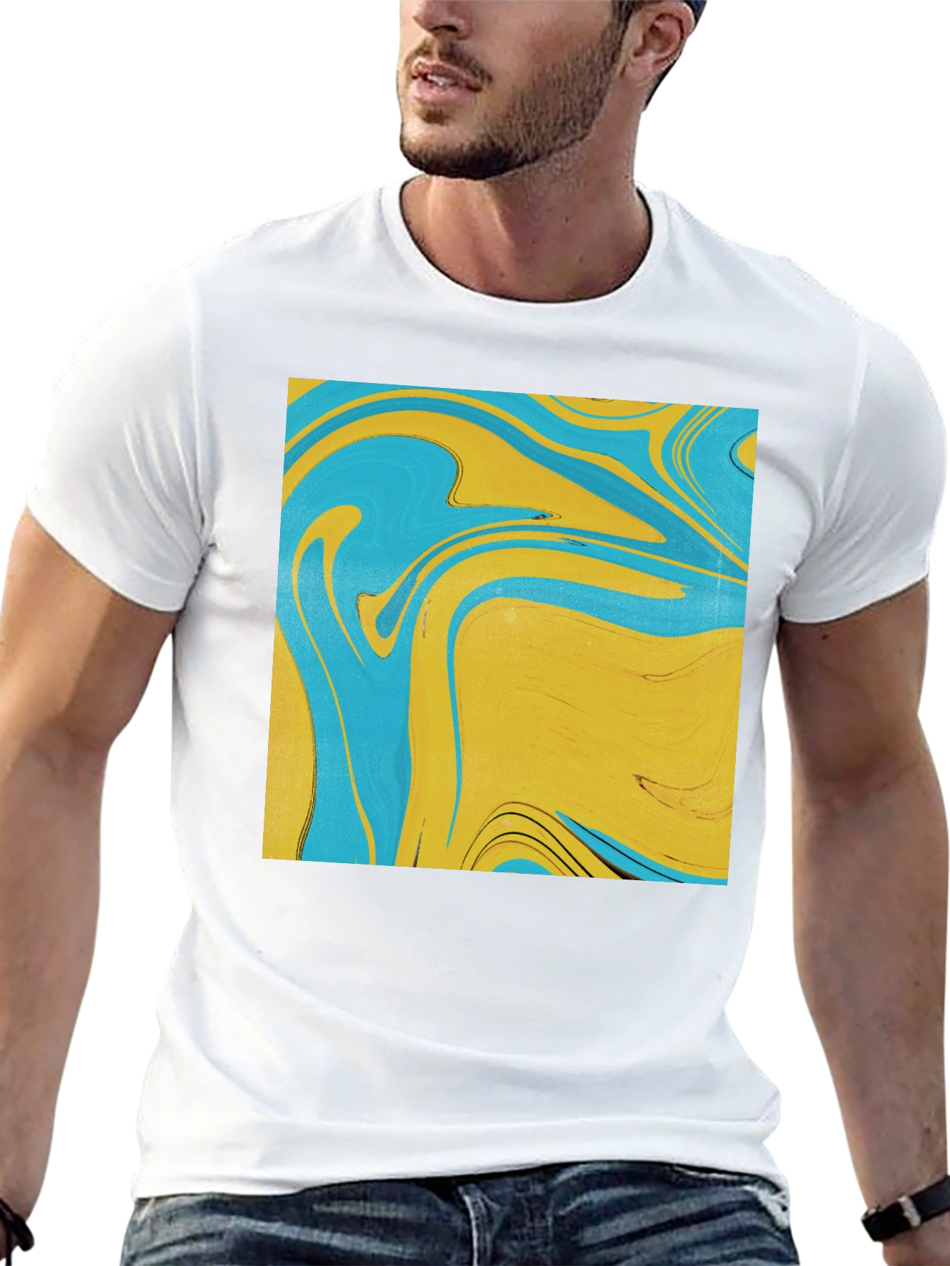 Abstract Swirl Graphic Tee - Modern Art Shirt