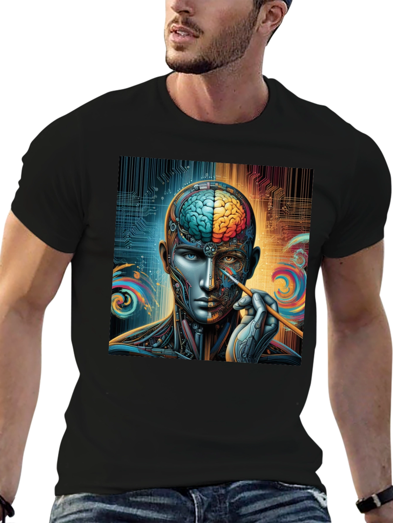 Cyberpunk Brain Artist Graphic Tee