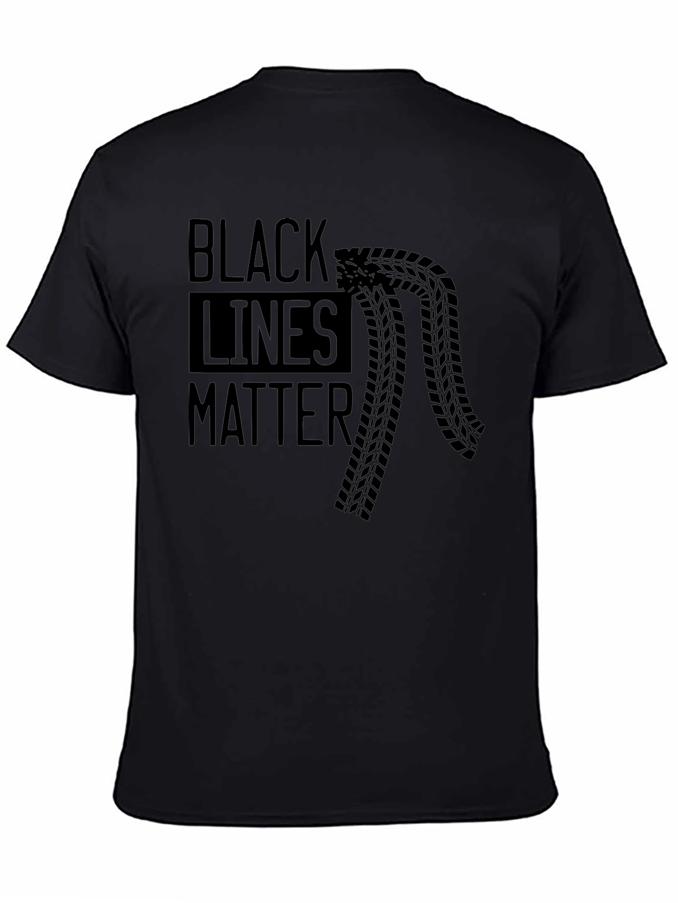 Black Lines Matter Graphic Tee - Racing Enthusiast T-Shirt