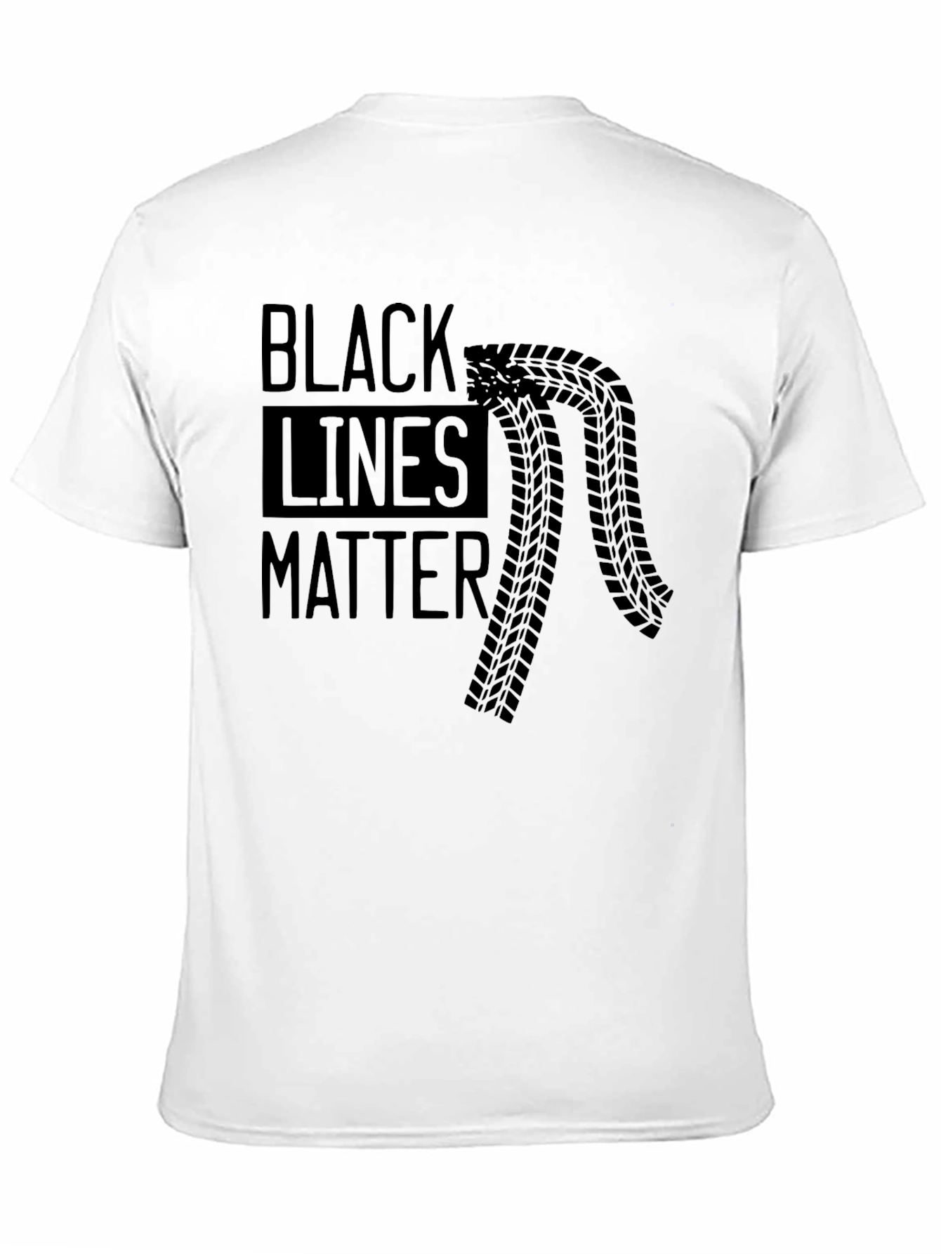 Black Lines Matter Graphic Tee - Racing Enthusiast T-Shirt