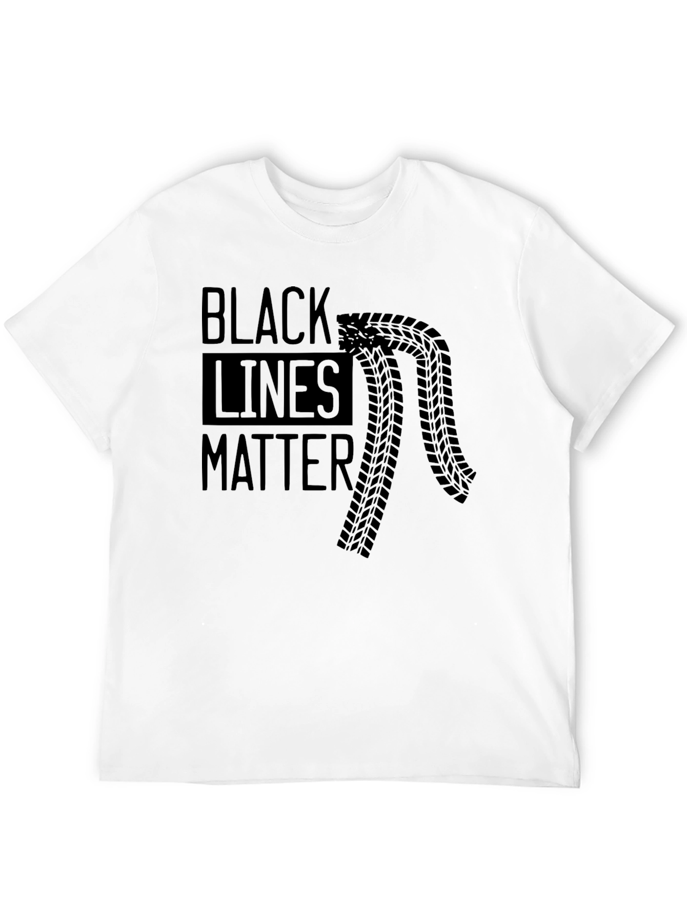 Black Lines Matter Graphic Tee - Racing Enthusiast T-Shirt