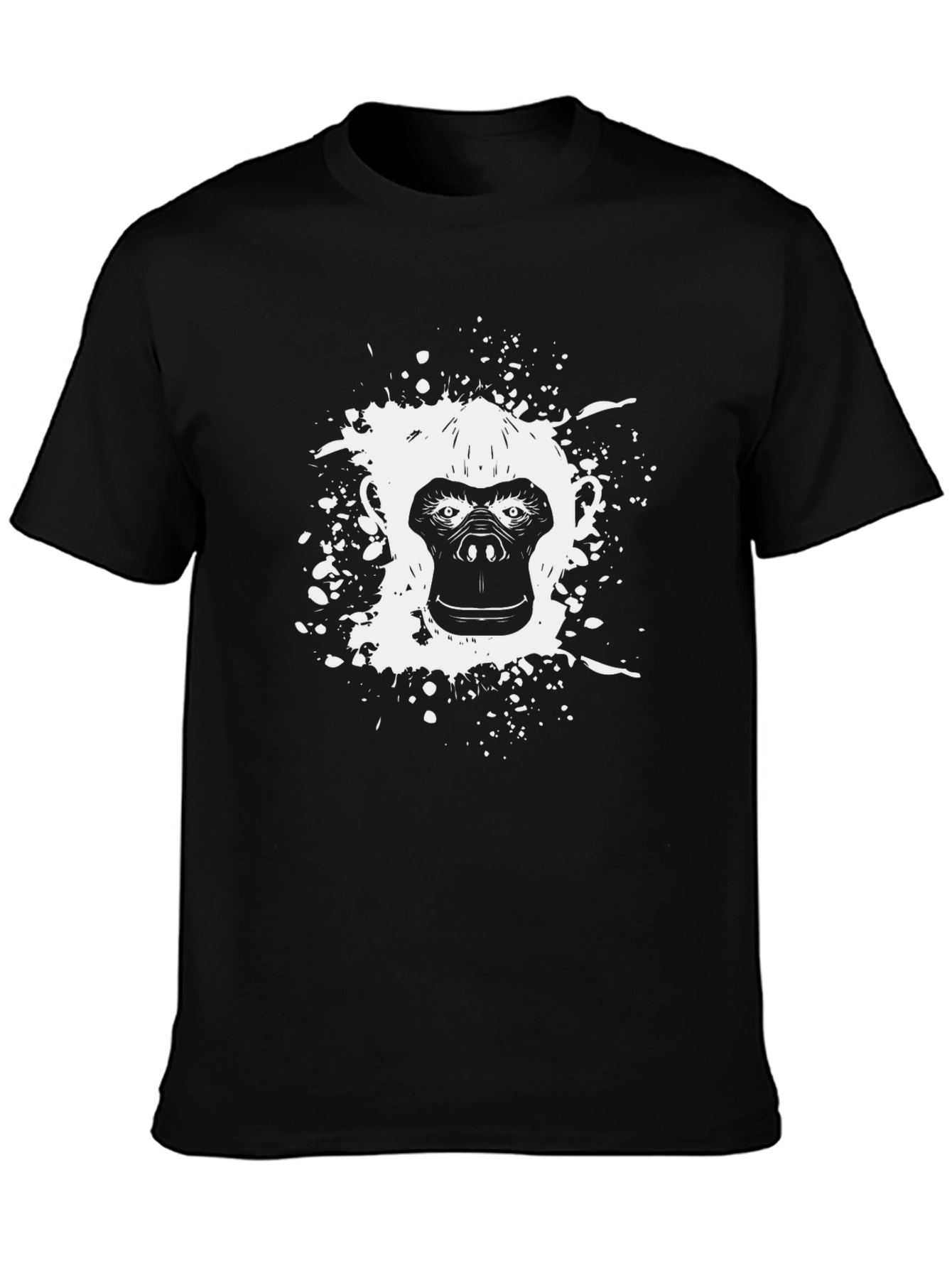Graphic Gorilla Tee - Black Cotton Comfort
