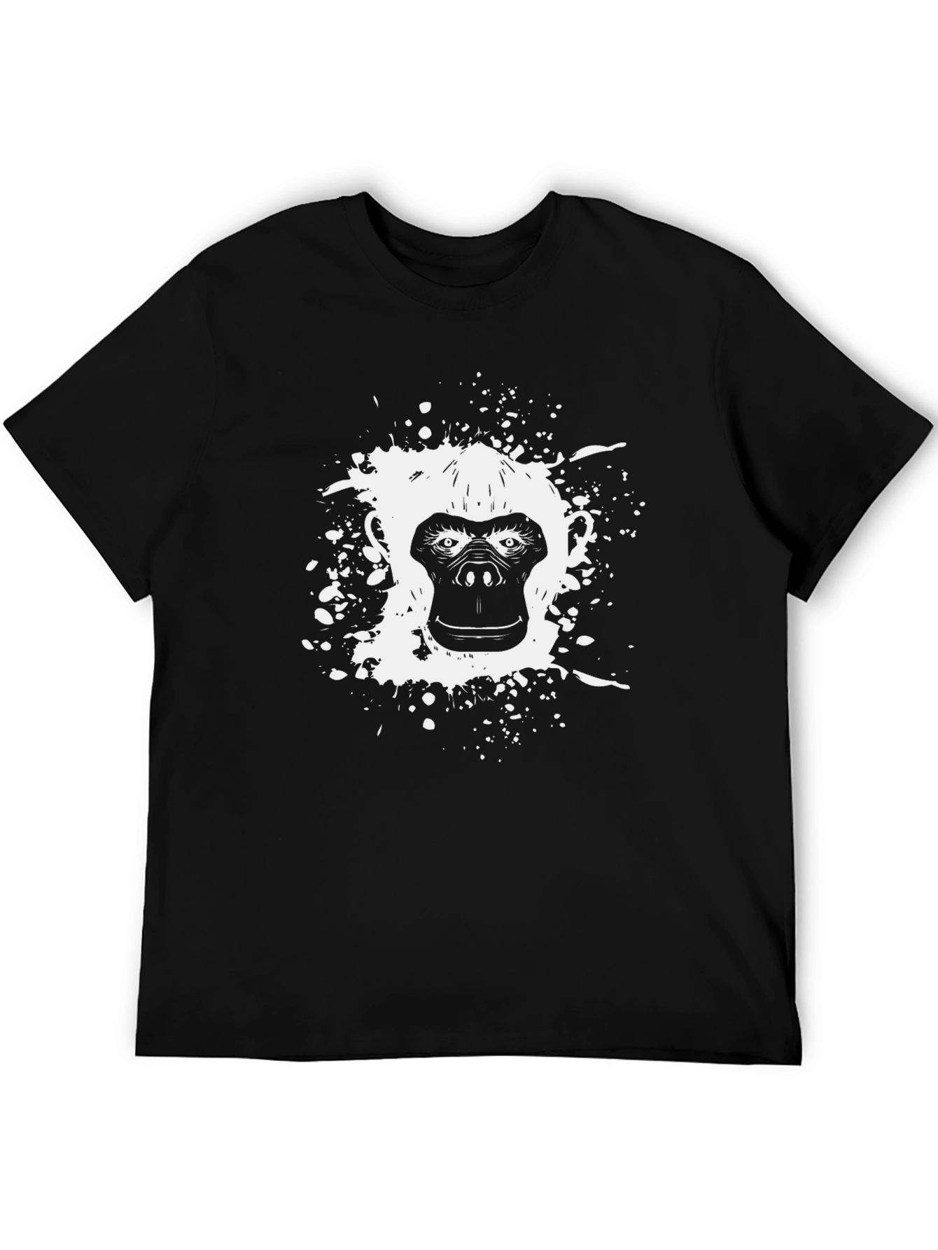 Graphic Gorilla Tee - Black Cotton Comfort