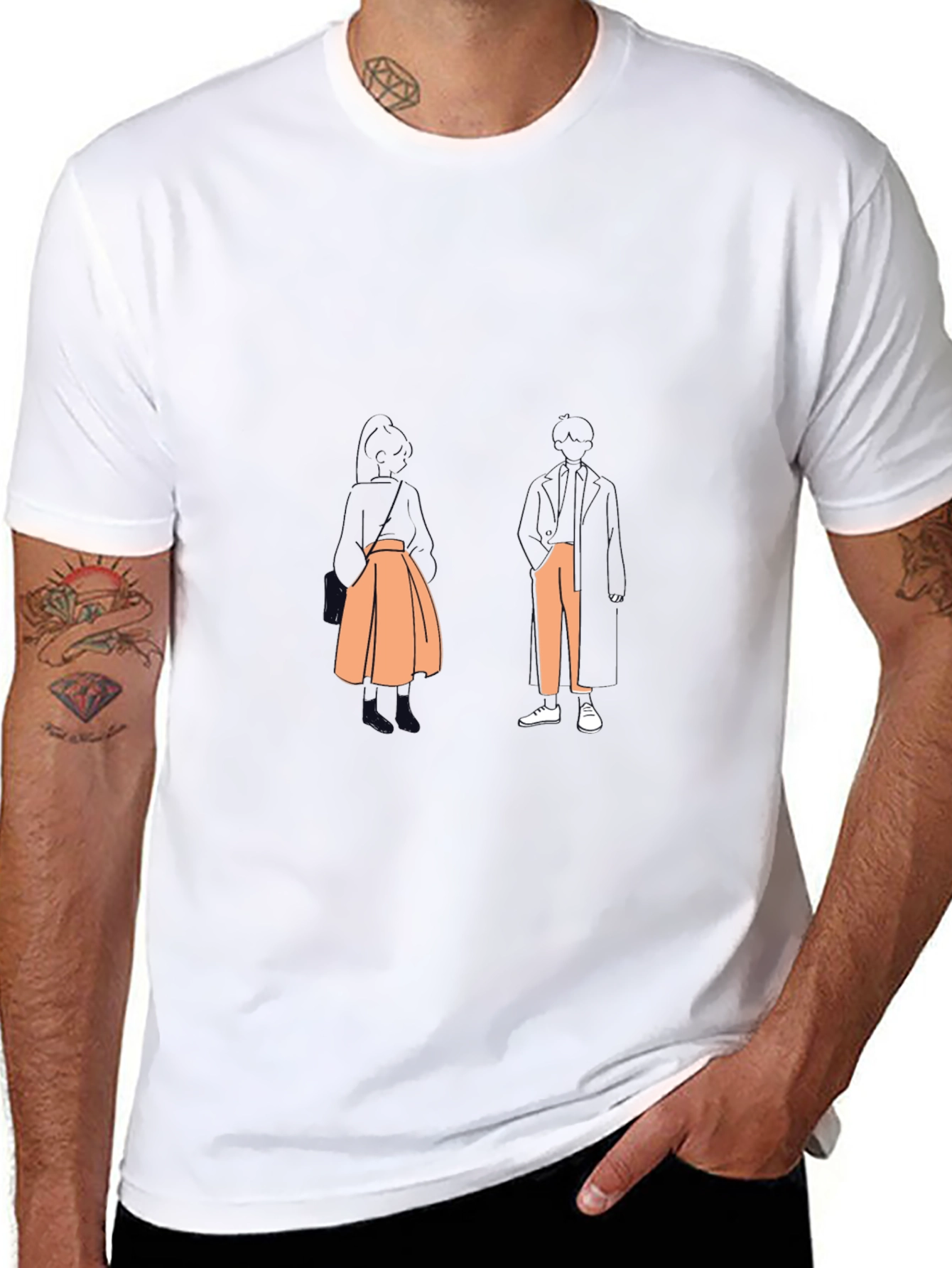 Stylish Black T-Shirt with Abstract Graphic