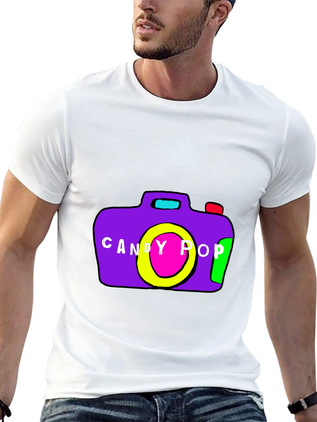 Candy Pop Camera Graphic Tee - Black